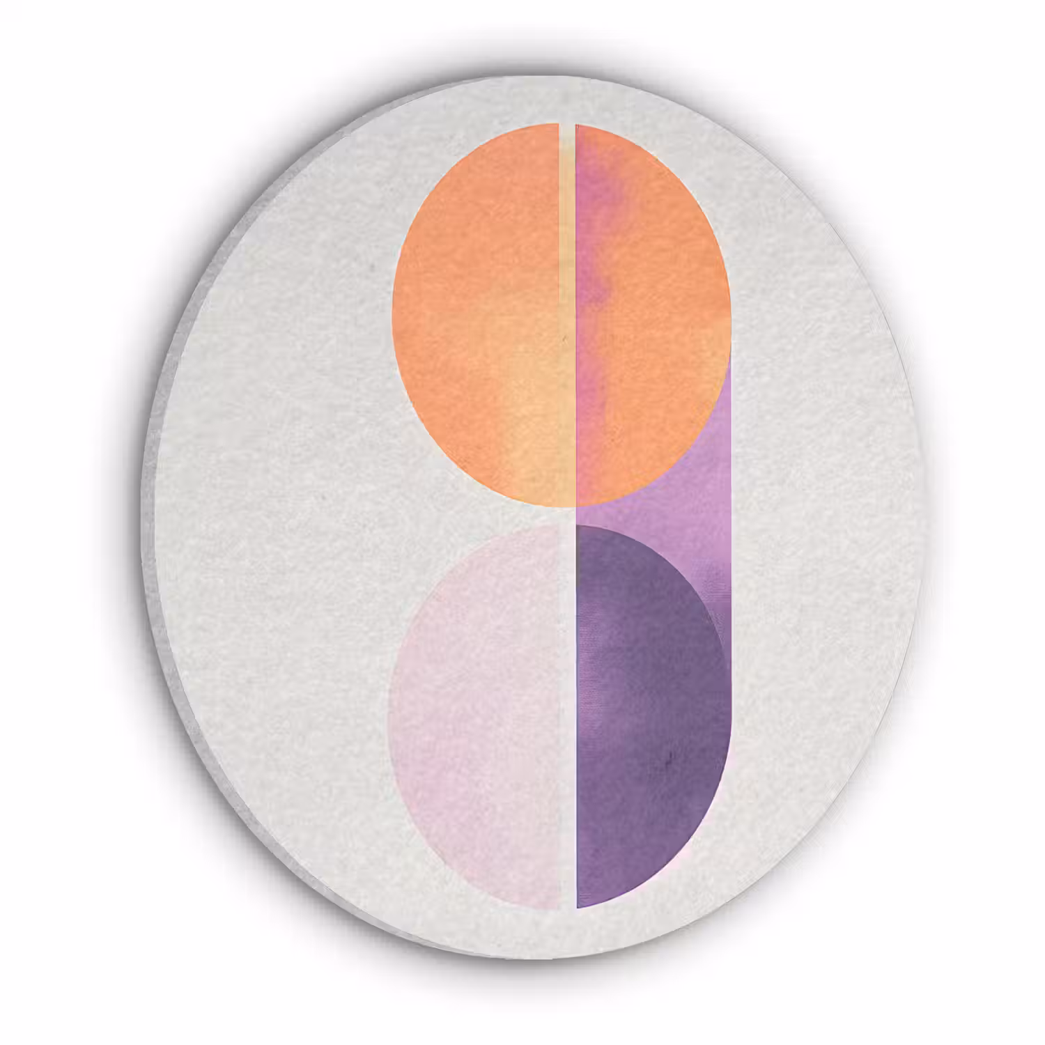 Cirkels - Abstract - Paars Akoestische PET Vilt - Rond klein -3d