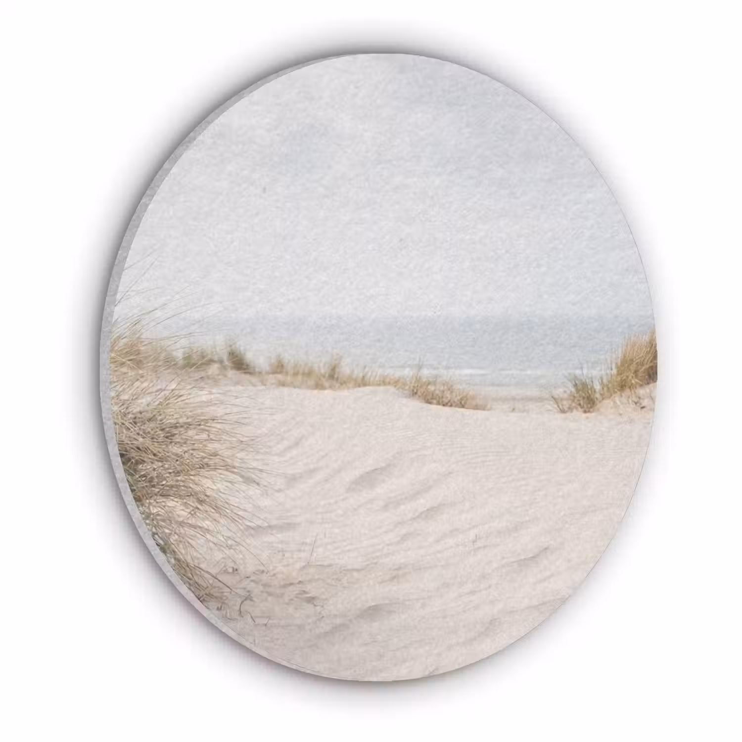 Wolken - Duinlandschap - Zand Akoestische PET Vilt - Rond klein -3d