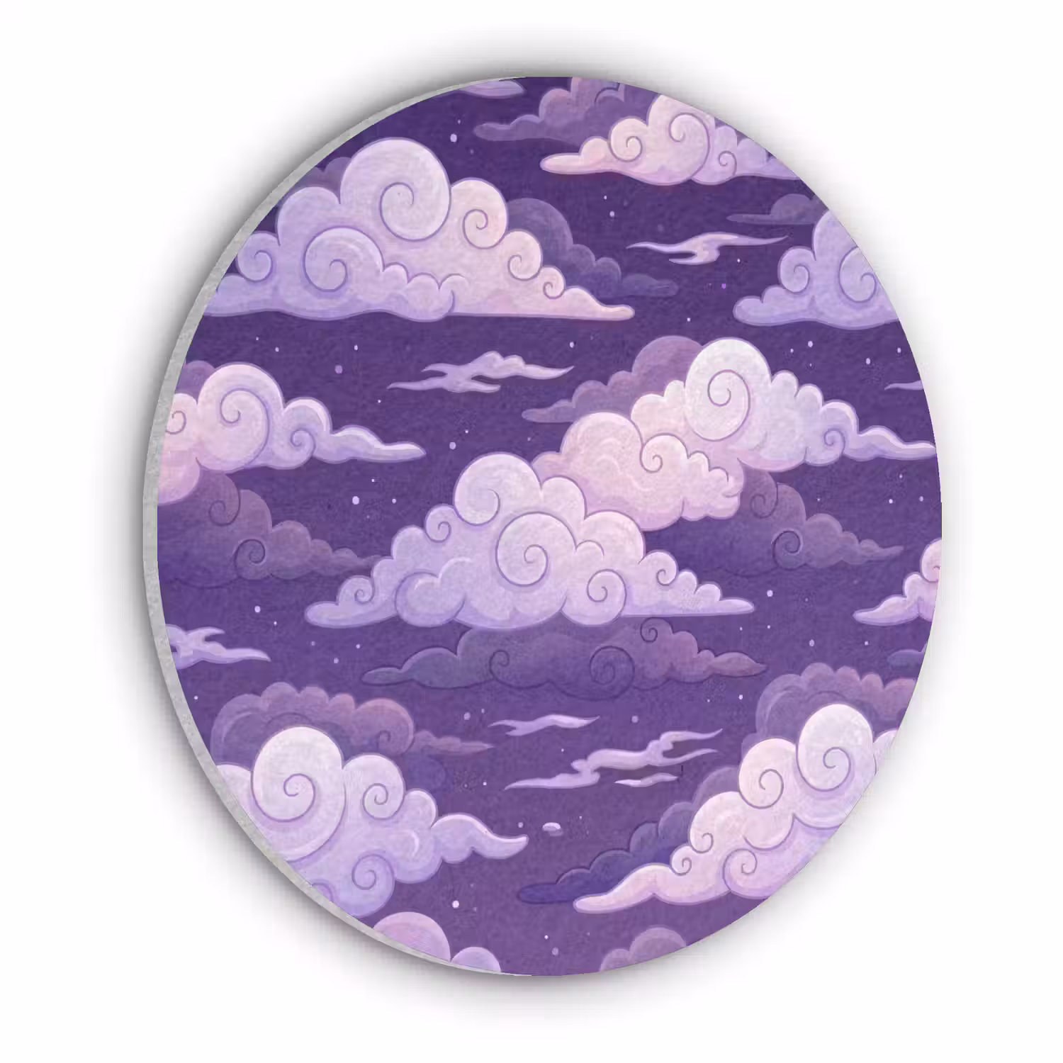 Wolken - Nacht - Natuur - Abstract - Paars Akoestische PET Vilt - Rond klein -3d