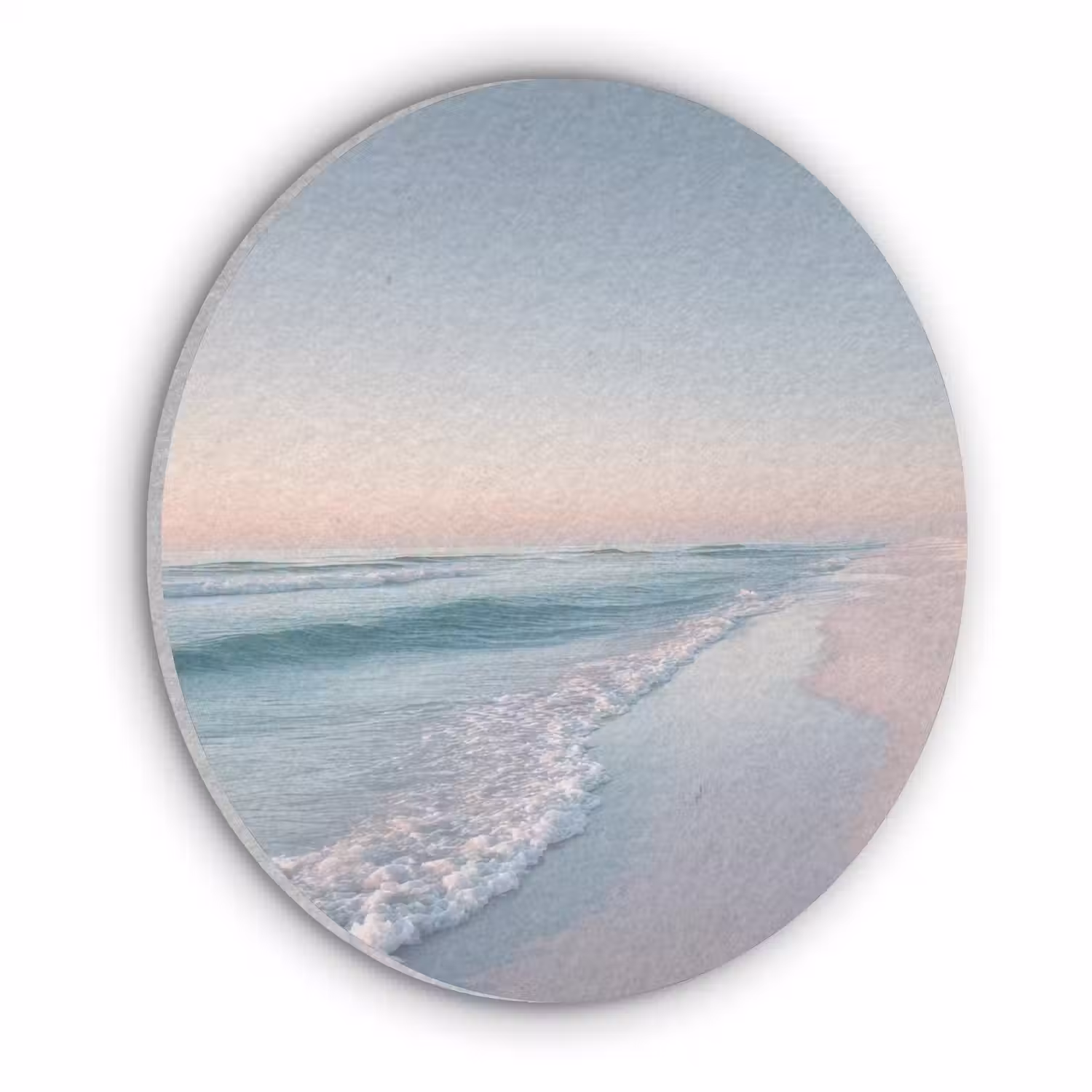 Kustlijn - Pastel - water Akoestische PET Vilt - Rond klein -3d