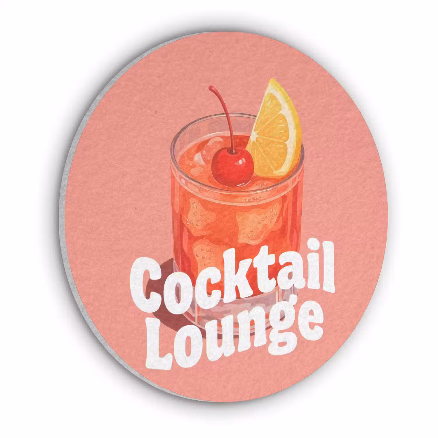 Cocktail Lounge - Glas - Koraal Akoestische PET Vilt - Rond klein -3d