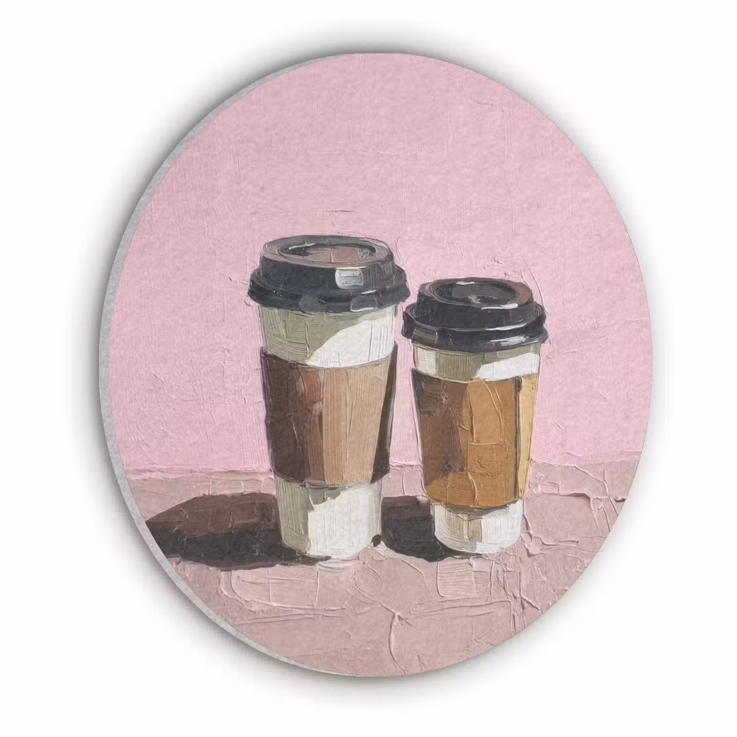 Koffiebekers - Deksel - Verf - Textuur Akoestische PET Vilt - Rond klein -3d