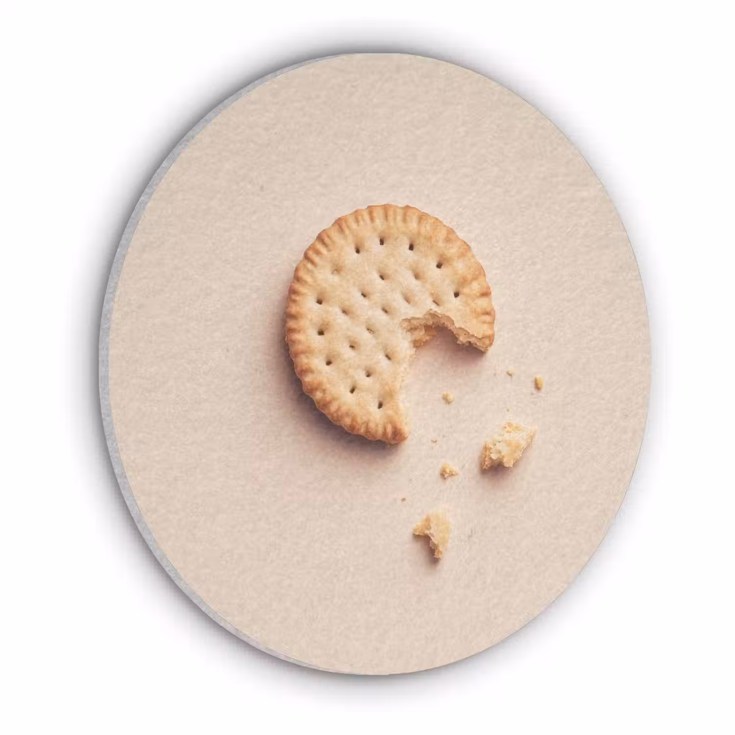 Koekje - Kruimels - beige Akoestische PET Vilt - Rond klein -3d