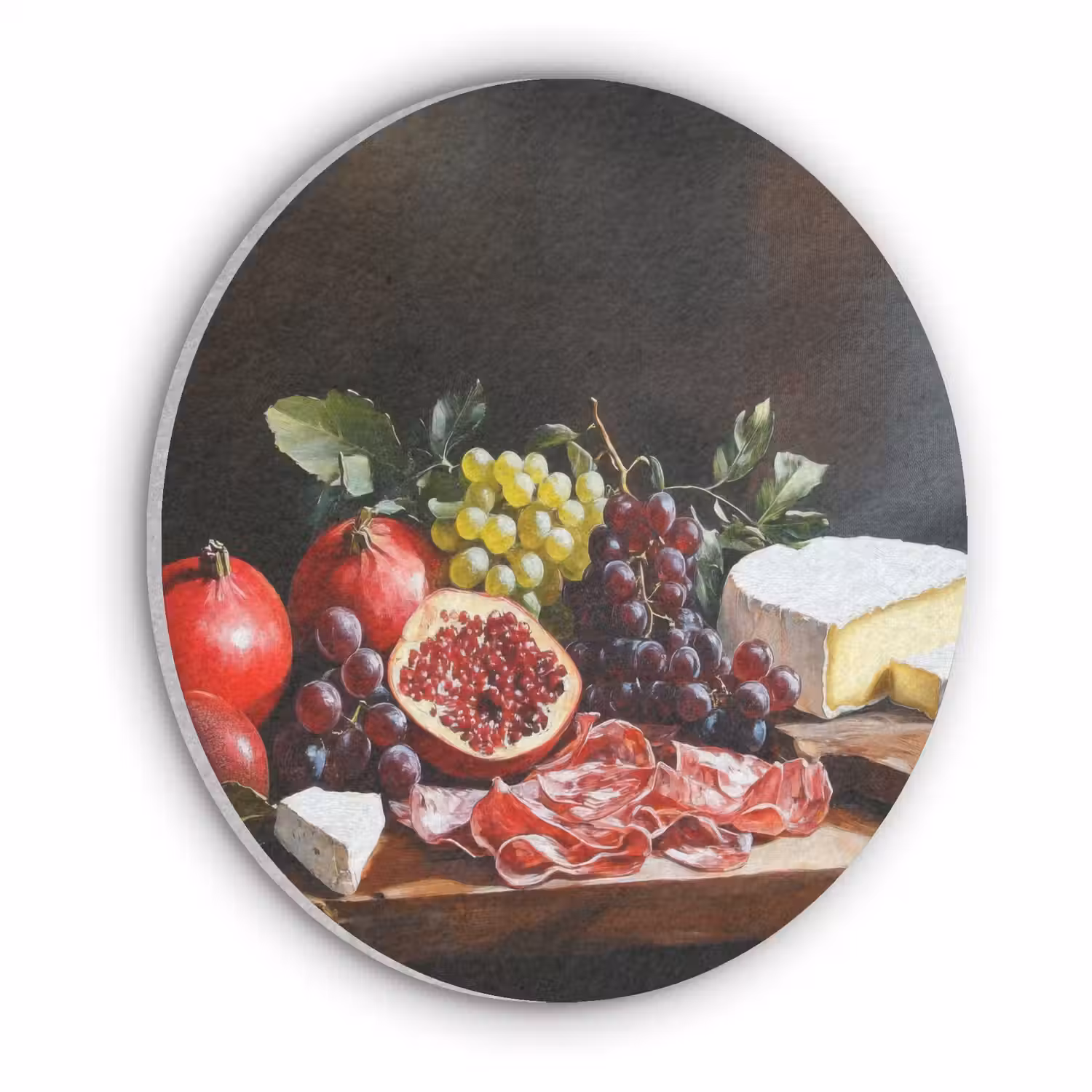 Borrelplank - Stilleven - Vintage Akoestische PET Vilt - Rond klein -3d