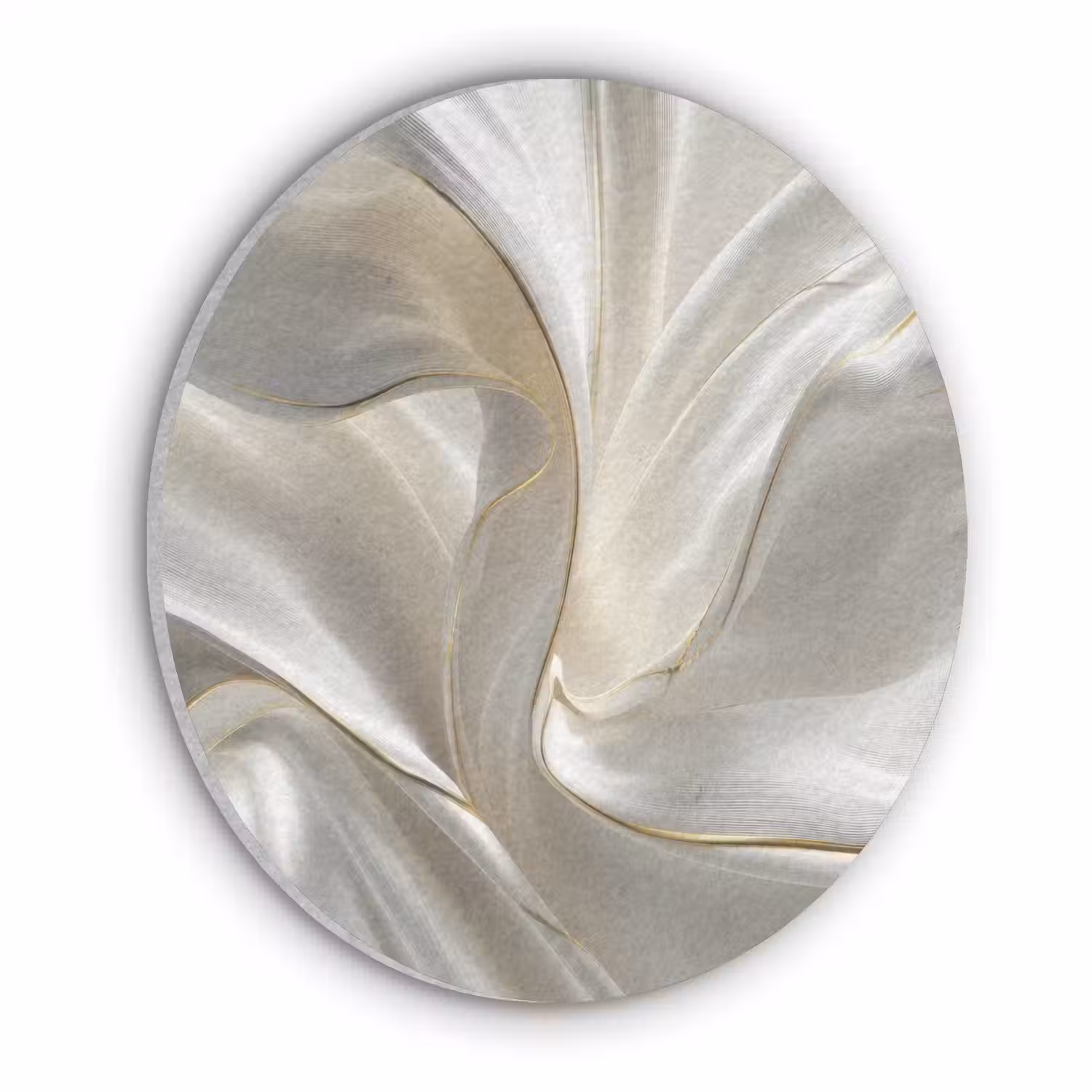 Stof - Plooien - Goud Akoestische PET Vilt - Rond klein -3d