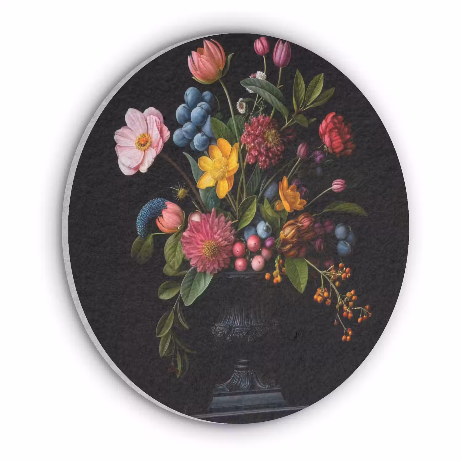 Bloemen - Vrolijk - Vaas Akoestische PET Vilt - Rond klein -3d