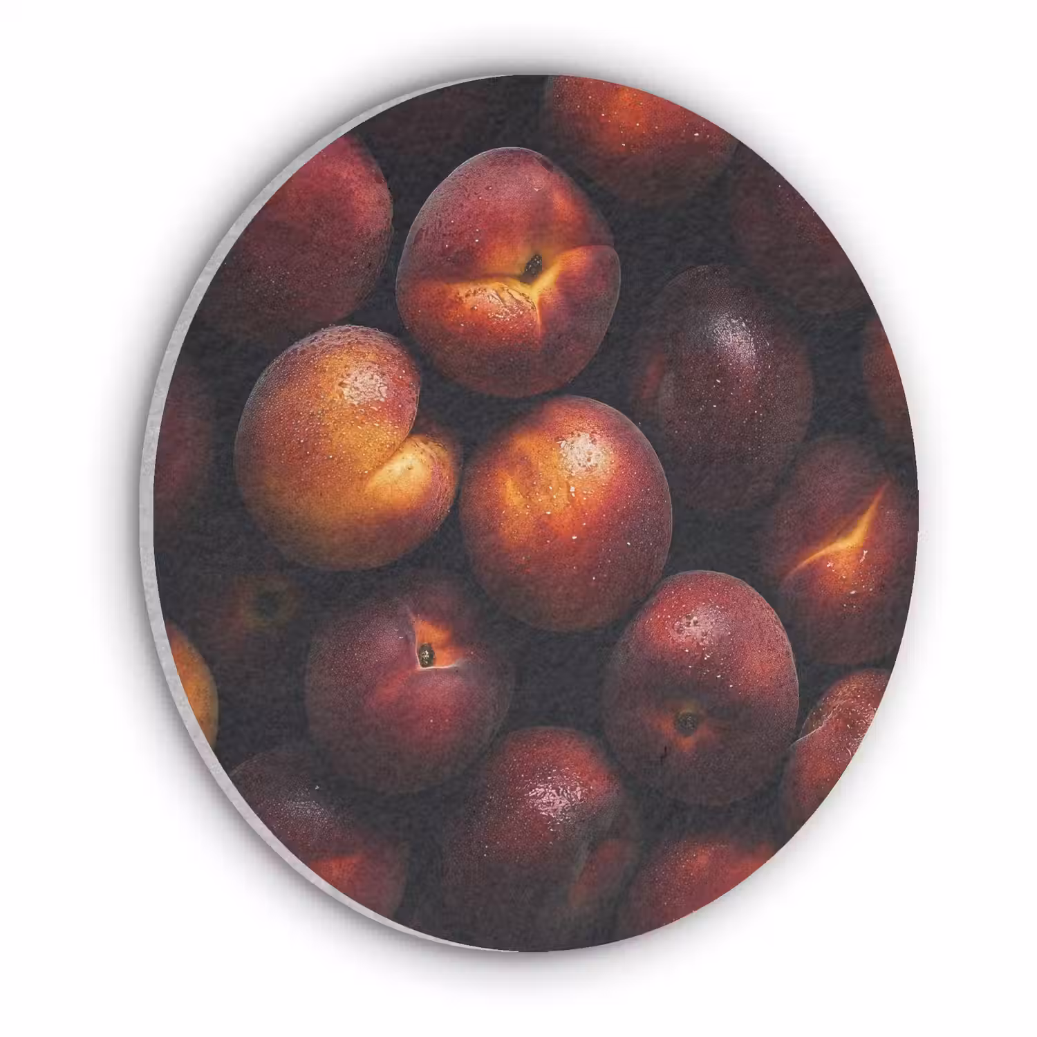 Fruit - Close up - Nectarines Akoestische PET Vilt - Rond klein -3d