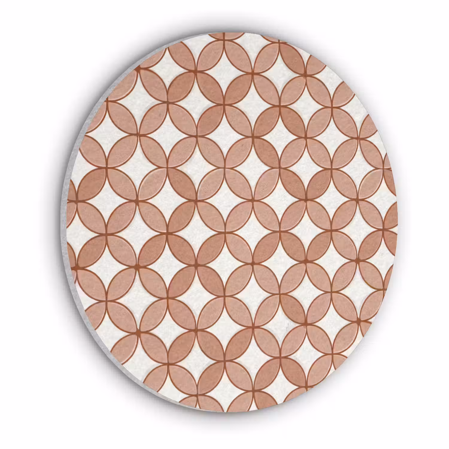 Geometrisch - Cirkels - Modern - Terracotta Akoestische PET Vilt - Rond klein 838 -3d