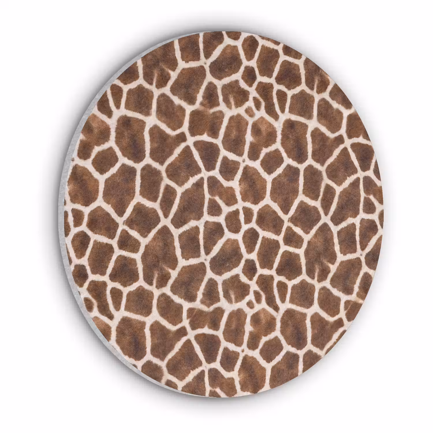Giraf - Vacht - Klassiek - Bruin Akoestische PET Vilt - Rond klein -3d