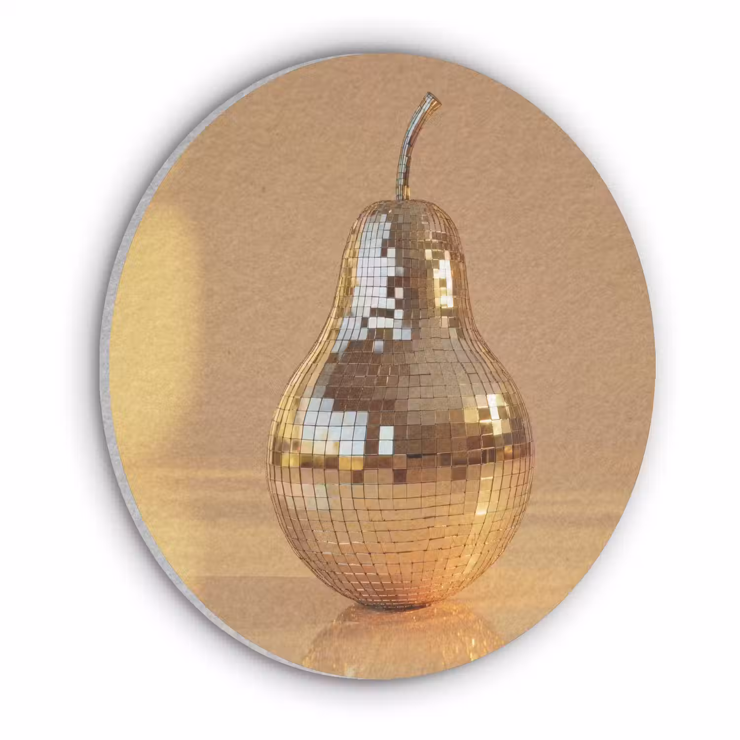 Goud - Disco - Glitter - Peer Akoestische PET Vilt - Rond klein -3d