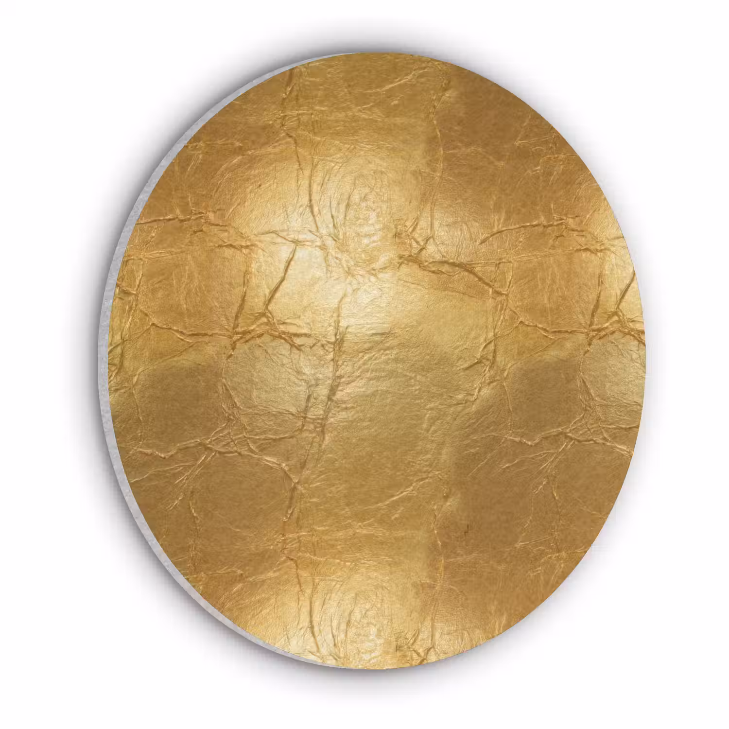 Bladgoud - Vintage - Textuur - Warm Goud Akoestische PET Vilt - Rond klein 838 -3d