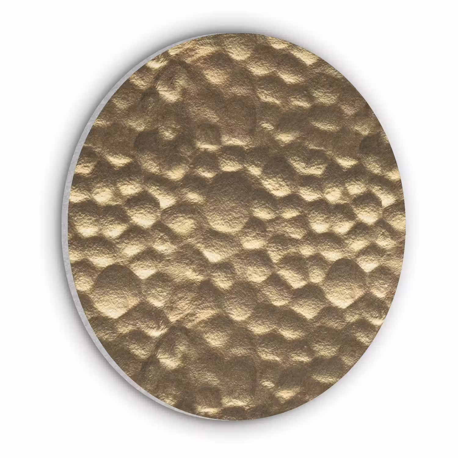 Gehamerd - Reliëf - Textuur - Bronsgoud Akoestische PET Vilt - Rond klein 838 -3d
