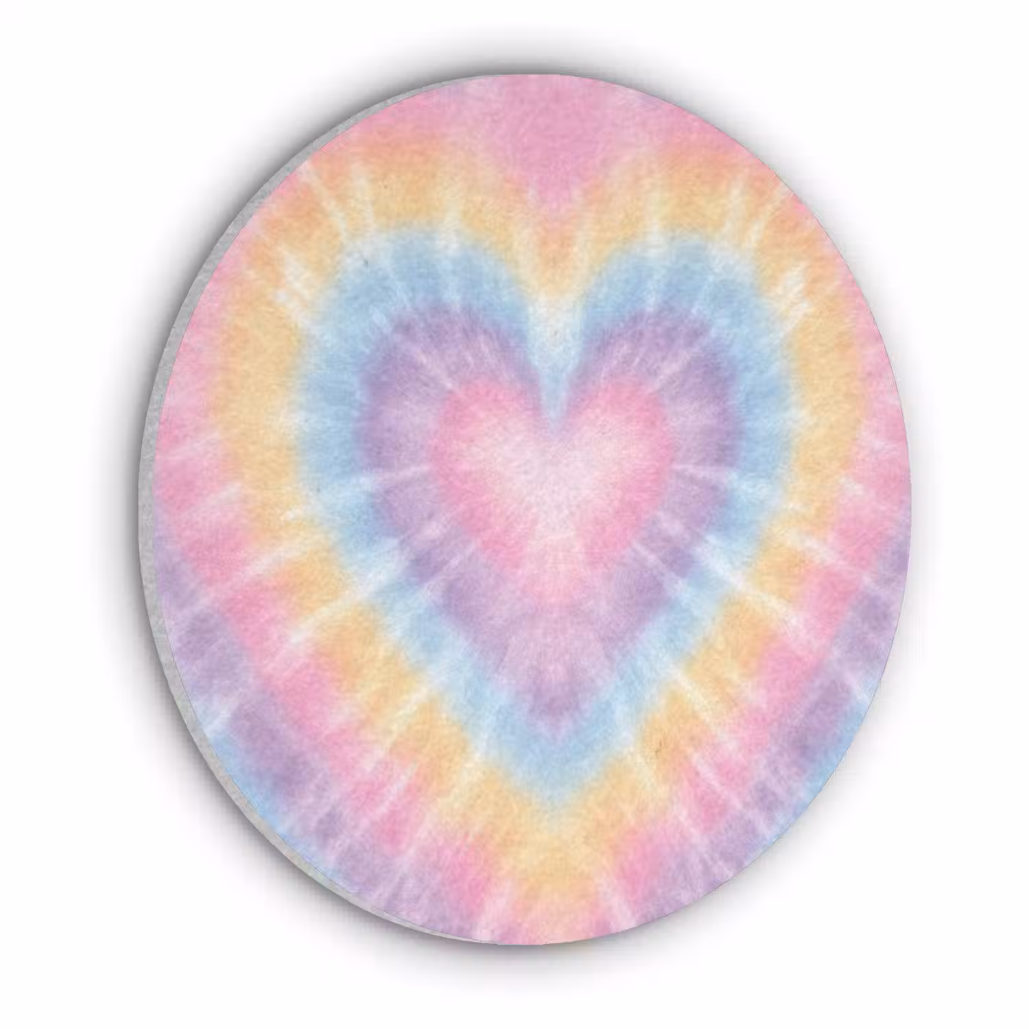 Hartvorm - Pastelkleuren - Tie Dye Akoestische PET Vilt - Rond klein -3d