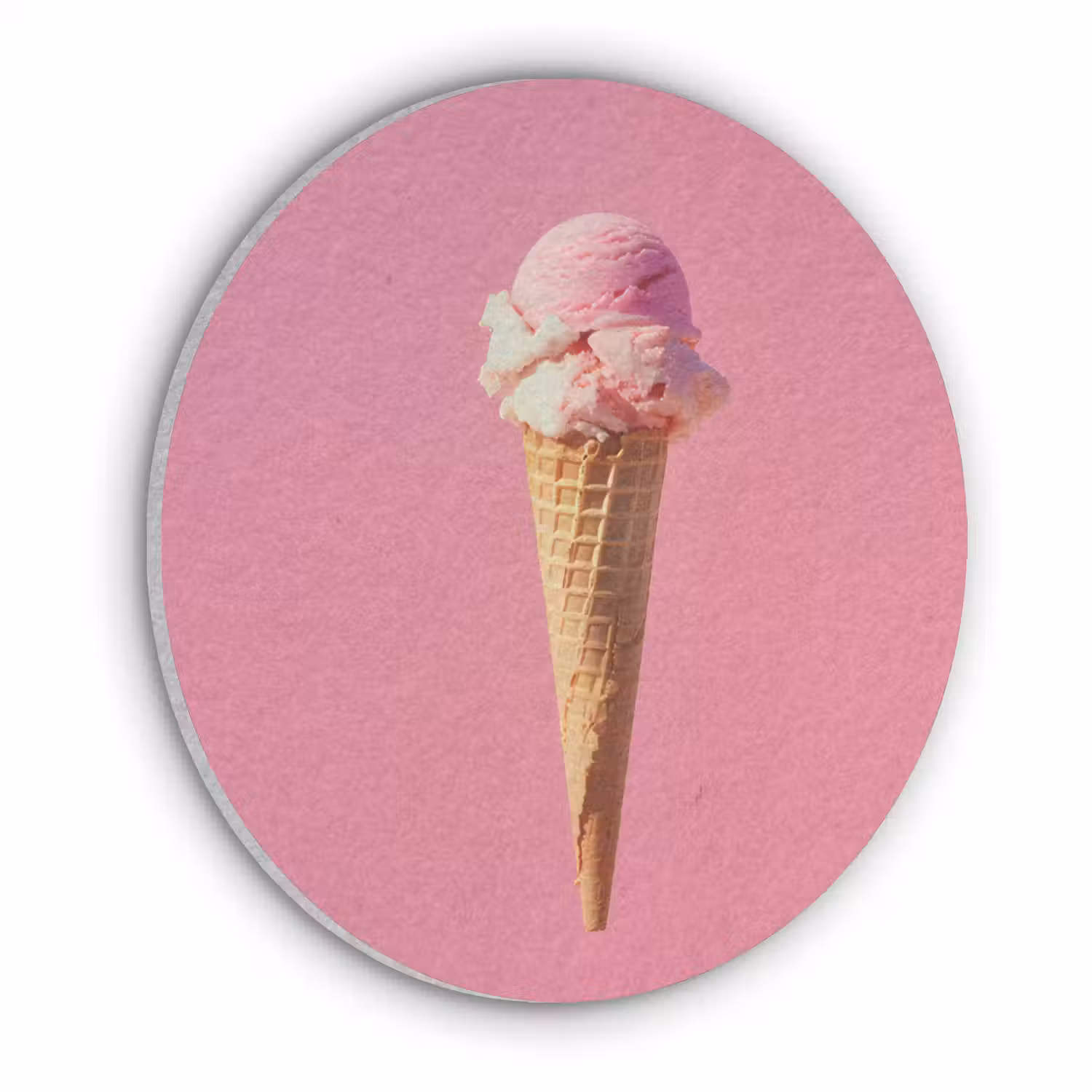 Hoorntje - Schepijs - Roze Akoestische PET Vilt - Rond klein -3d