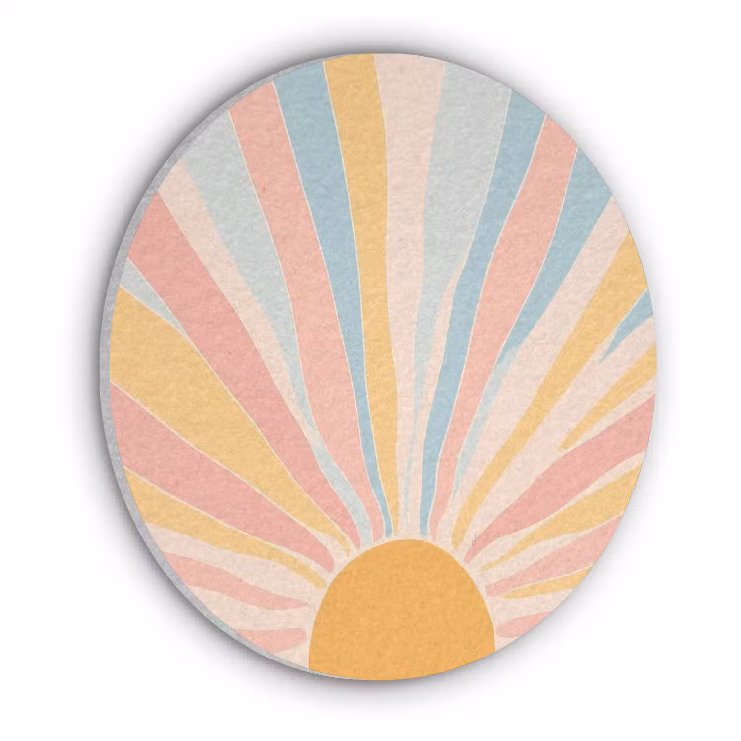 Illustratie - Zon - Pastelkleuren Akoestische PET Vilt - Rond klein -3d