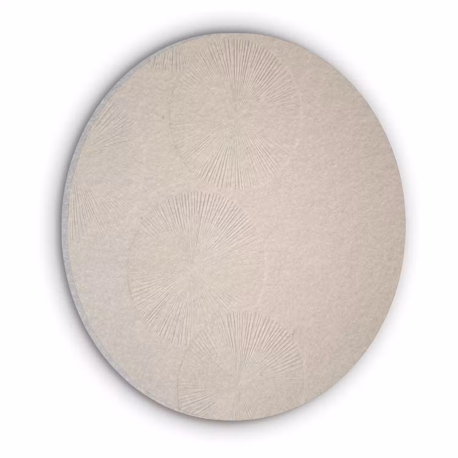 Japandi - Beige - Modern Akoestische PET Vilt - Rond klein -3d