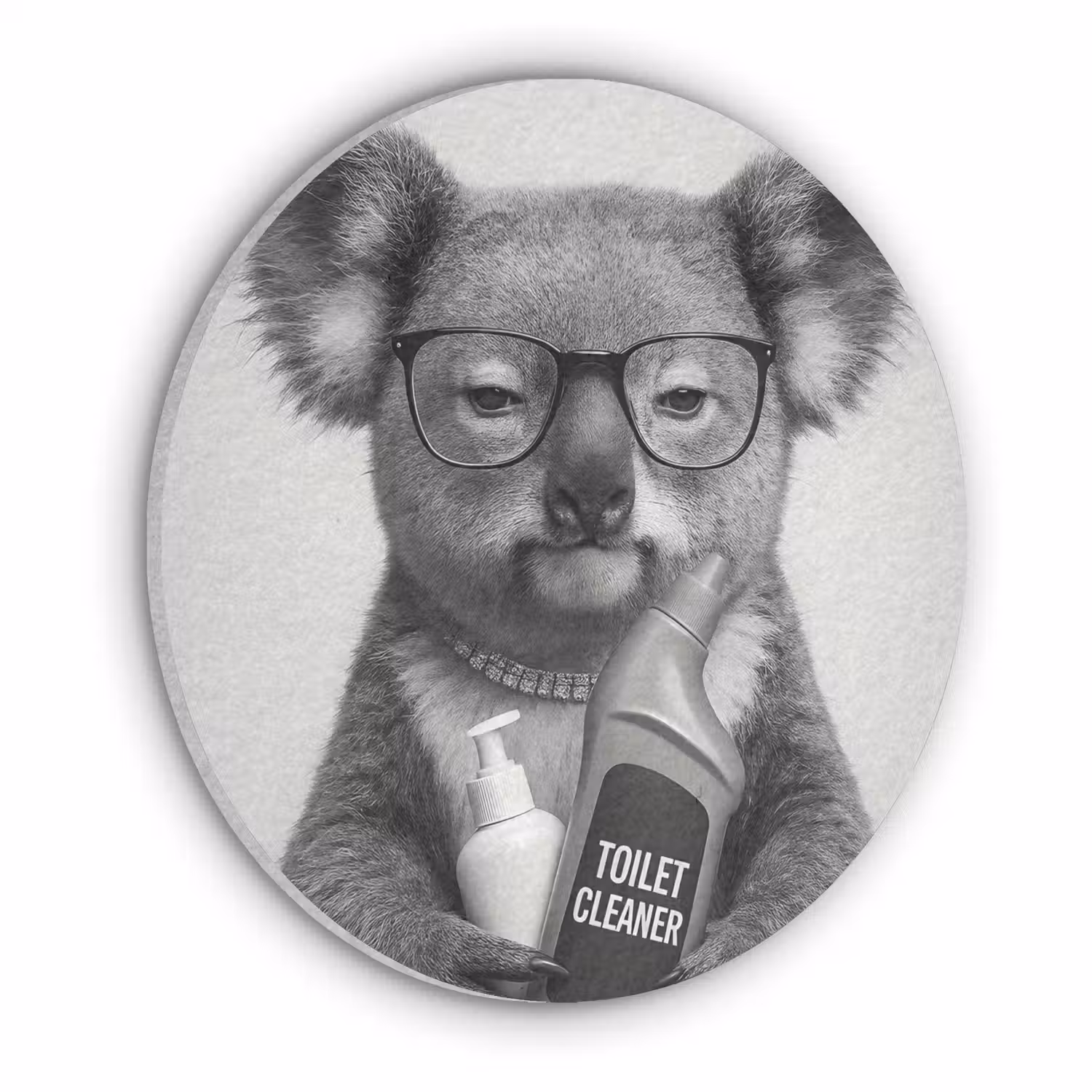 Koala - Bril - Toilet Akoestische PET Vilt - Rond klein -3d