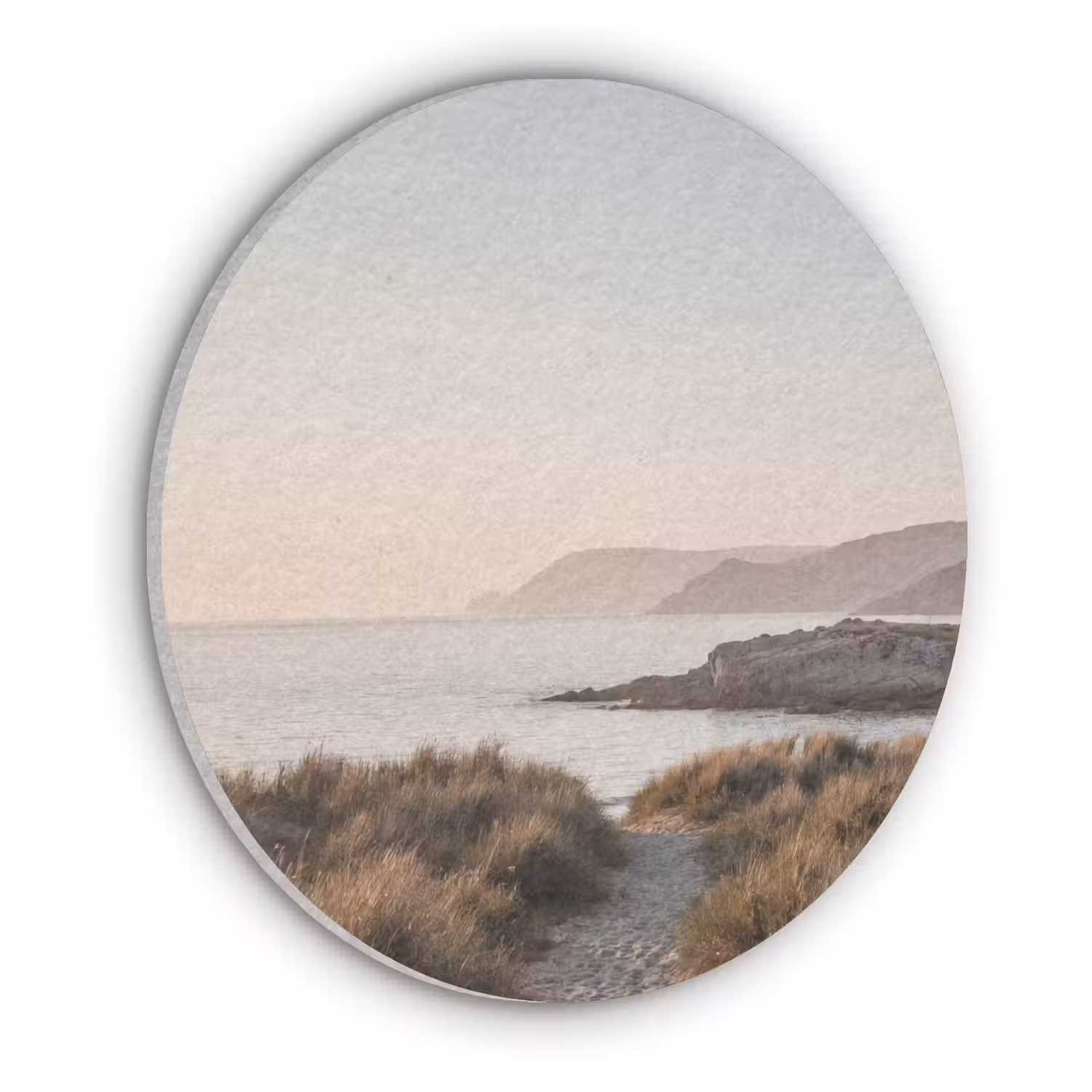 Landschap - Kust - Duinen Akoestische PET Vilt - Rond klein -3d
