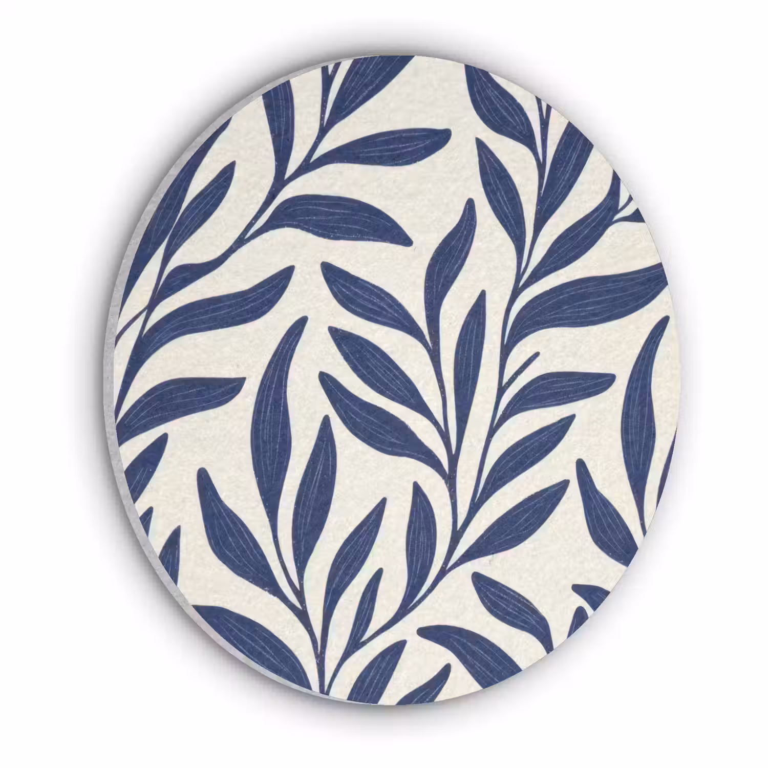 Bladeren - Klimop - Donkerblauw Akoestische PET Vilt - Rond klein -3d