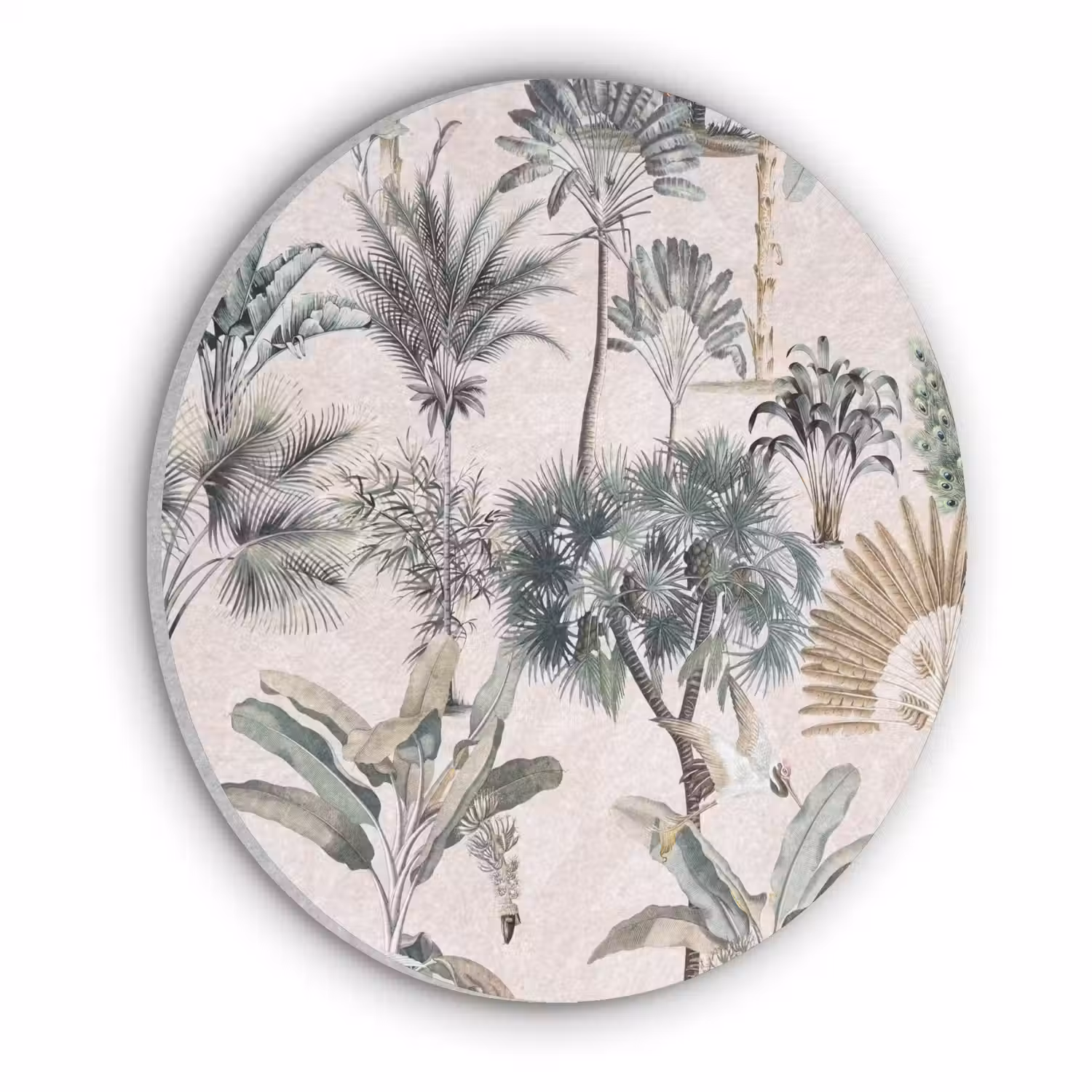 Bladeren - Monstera - Jungle - Tropical Akoestische PET Vilt - Rond klein -3d