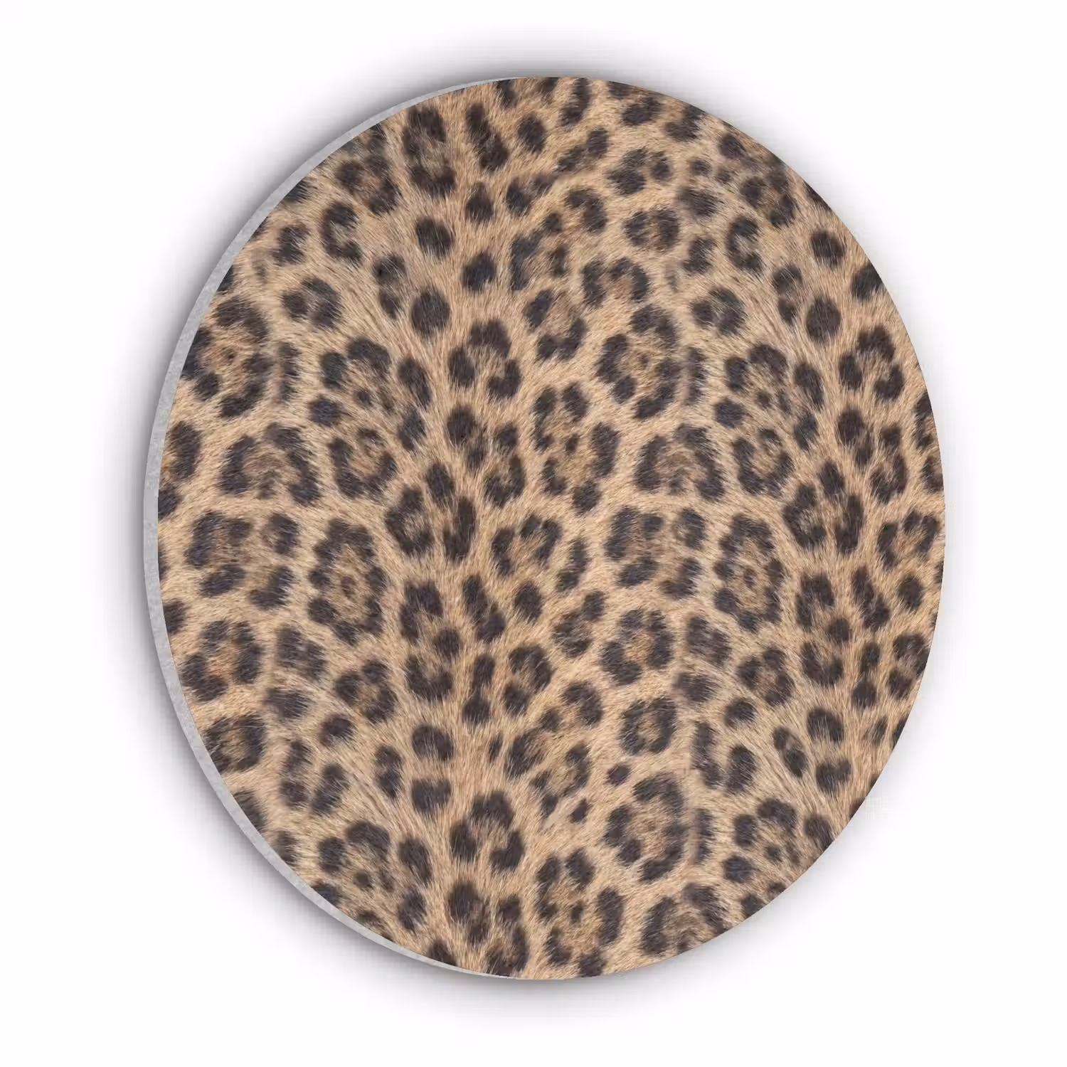 Luipaard - Vacht - Klassiek - Bruin Akoestische PET Vilt - Rond klein -3d