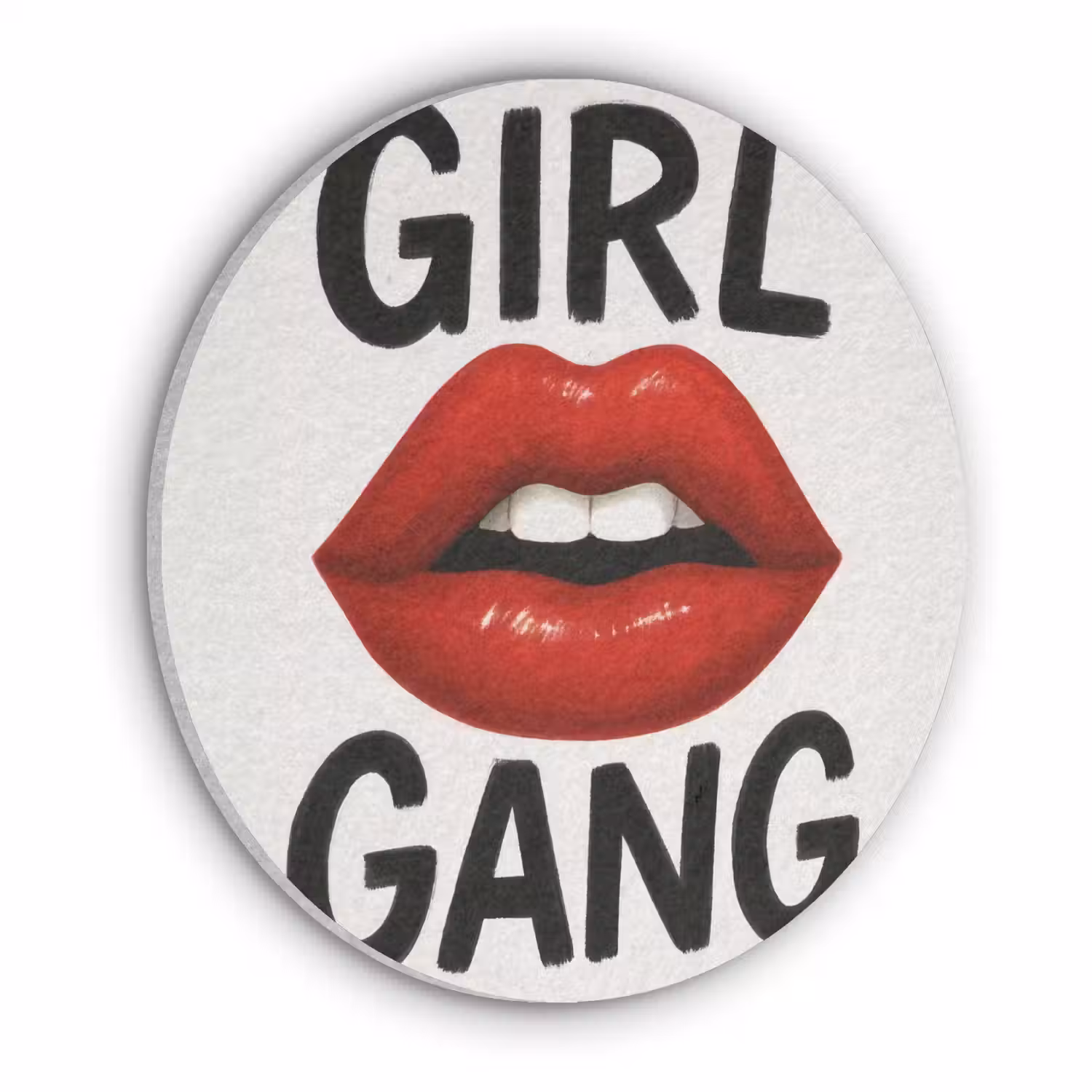 Lip - Girl - Rood - Letters Akoestische PET Vilt - Rond klein -3d