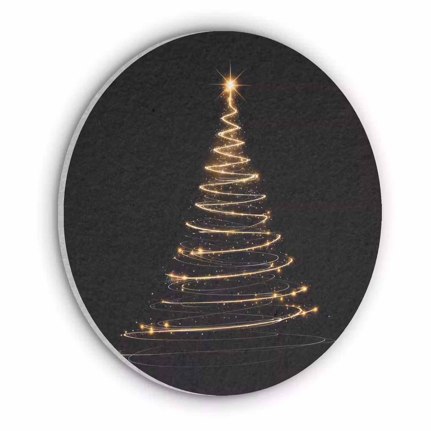 Magisch - Kerstboom - Lichtspiralen - Zwart Akoestische PET Vilt - Rond klein -3d