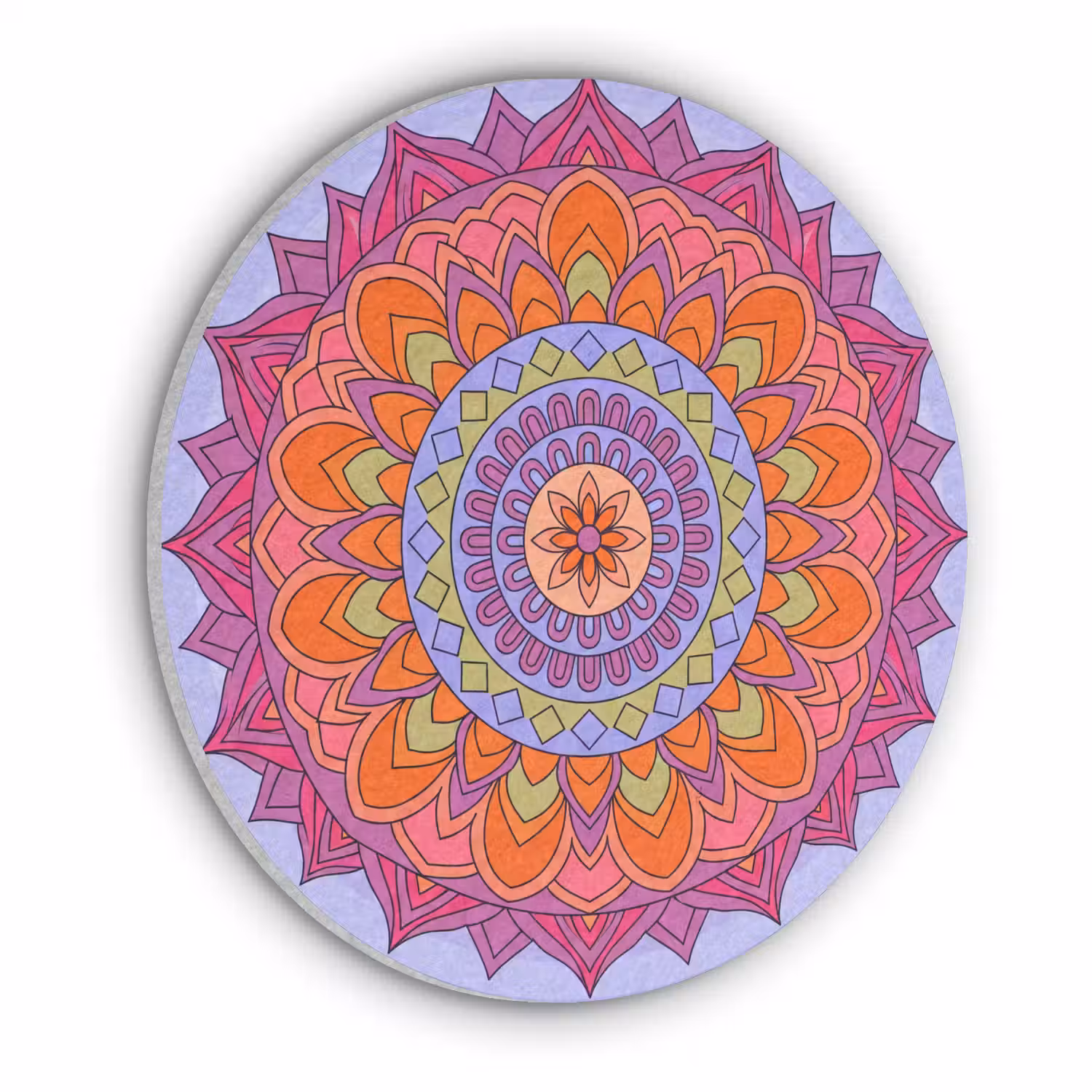 Mandala - Cirkel - Abstract - Kleurrijk - Patroon Akoestische PET Vilt - Rond klein -3d