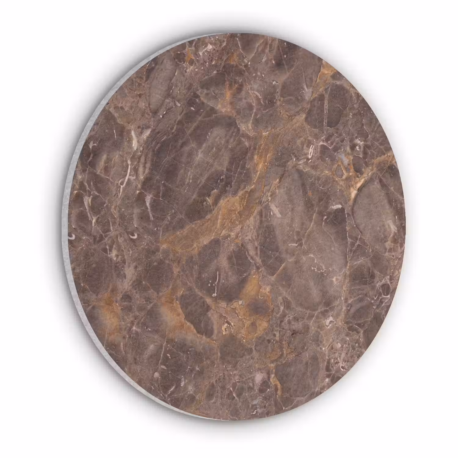 Marmer - Patroon - Natuur - Bruin - Goud Akoestische PET Vilt - Rond klein -3d