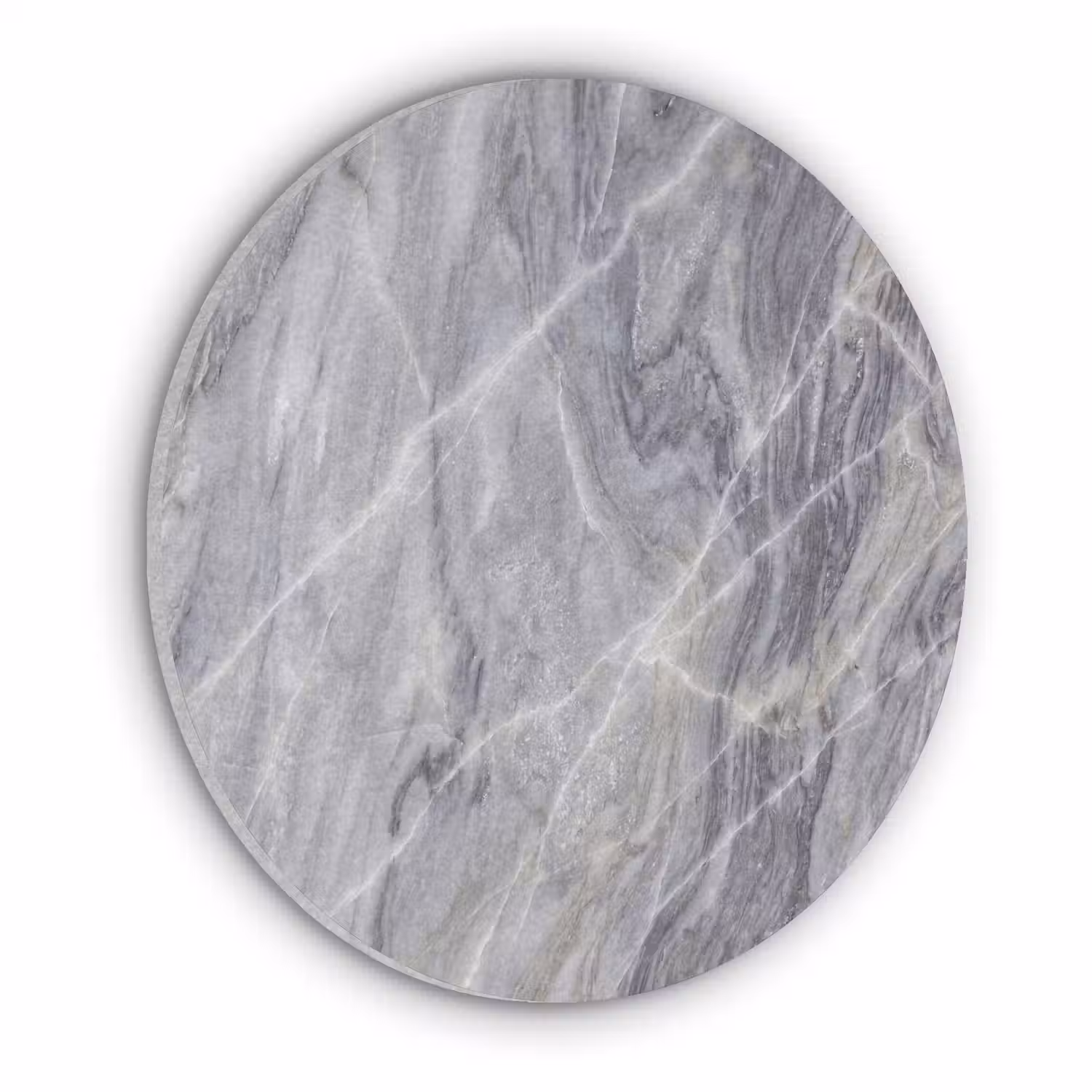 Marmer - Ader - Patroon - Abstract - Grijs Akoestische PET Vilt - Rond klein -3d