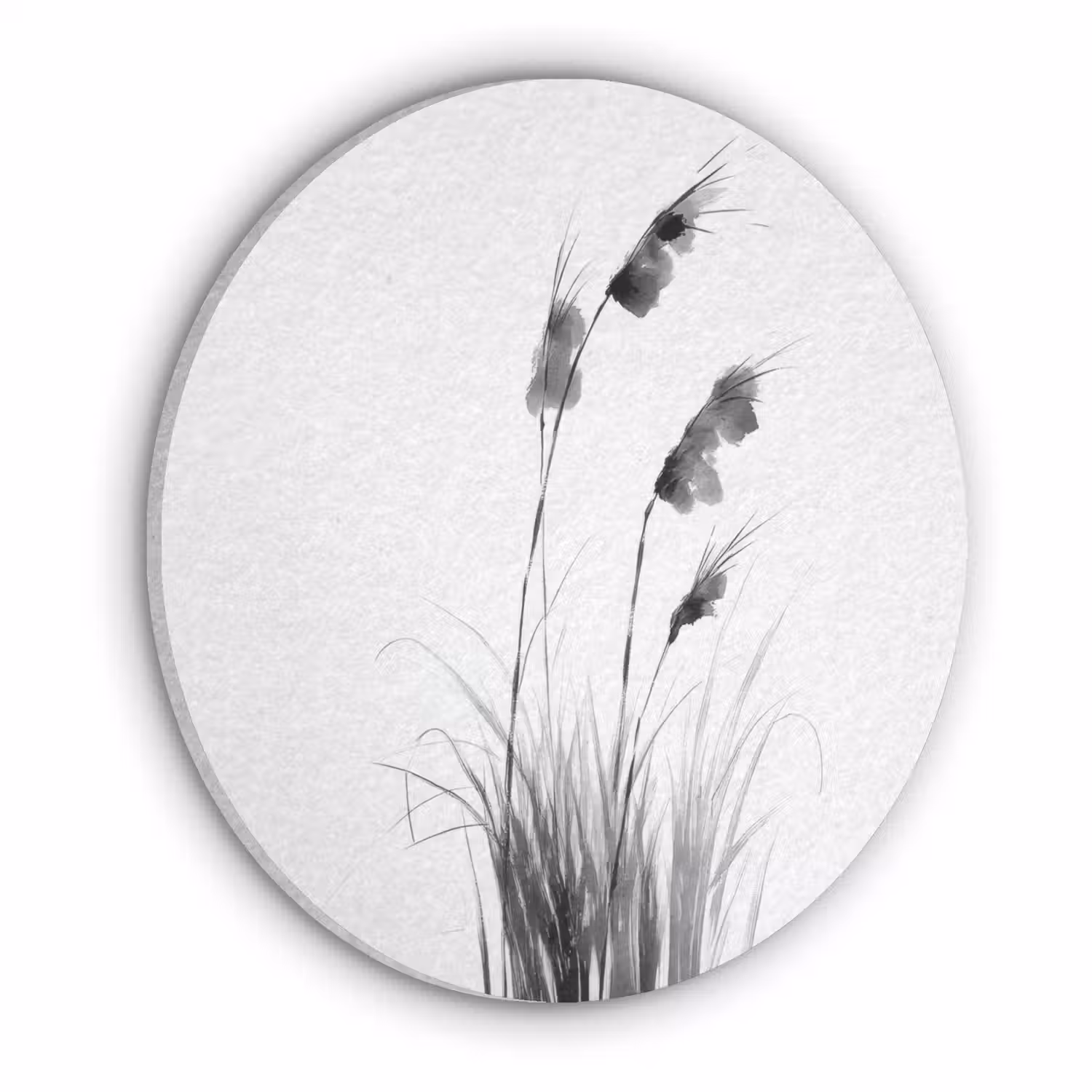 Minimalistisch - Stelen - Wit Akoestische PET Vilt - Rond klein -3d