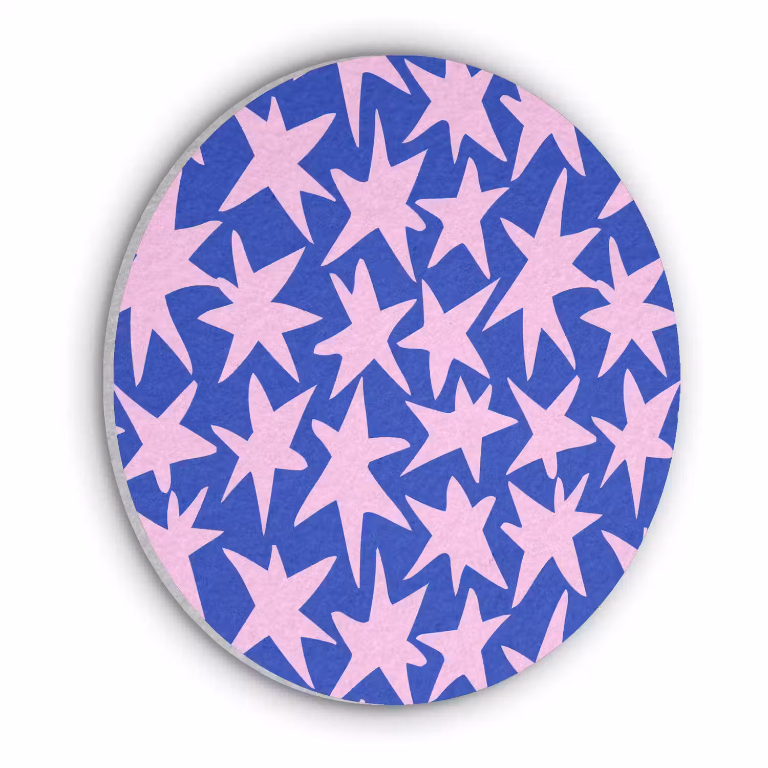 Modern - Sterren - Blauw Akoestische PET Vilt - Rond klein 838 -3d