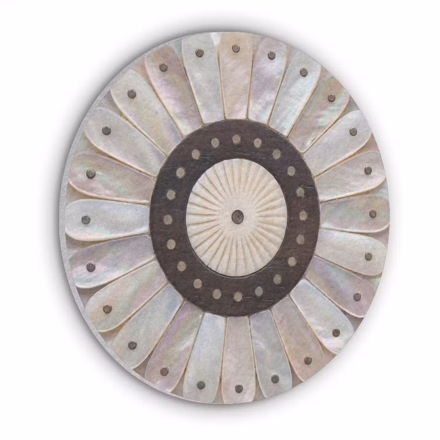 Parelmoer - Patroon - Decoratie - Ambacht - Wit Akoestische PET Vilt - Rond klein -3d