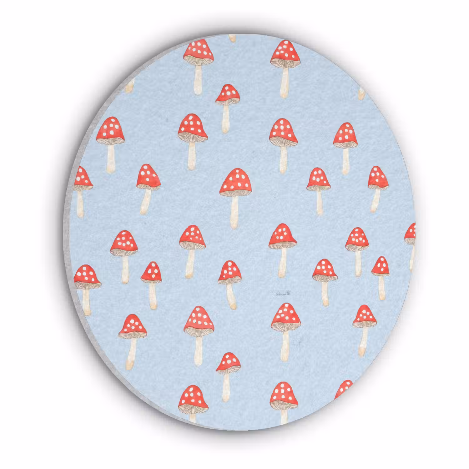 Paddenstoel -Sprookje - Blauw Akoestische PET Vilt - Rond klein 838 -3d