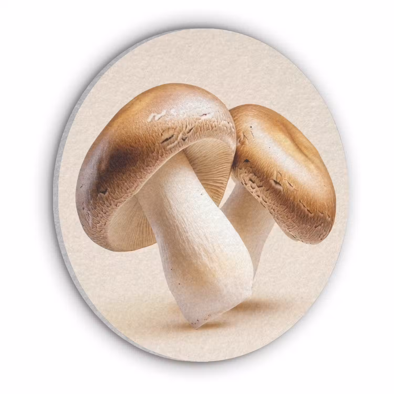 Champignons - Zacht - Beige Akoestische PET Vilt - Rond klein -3d