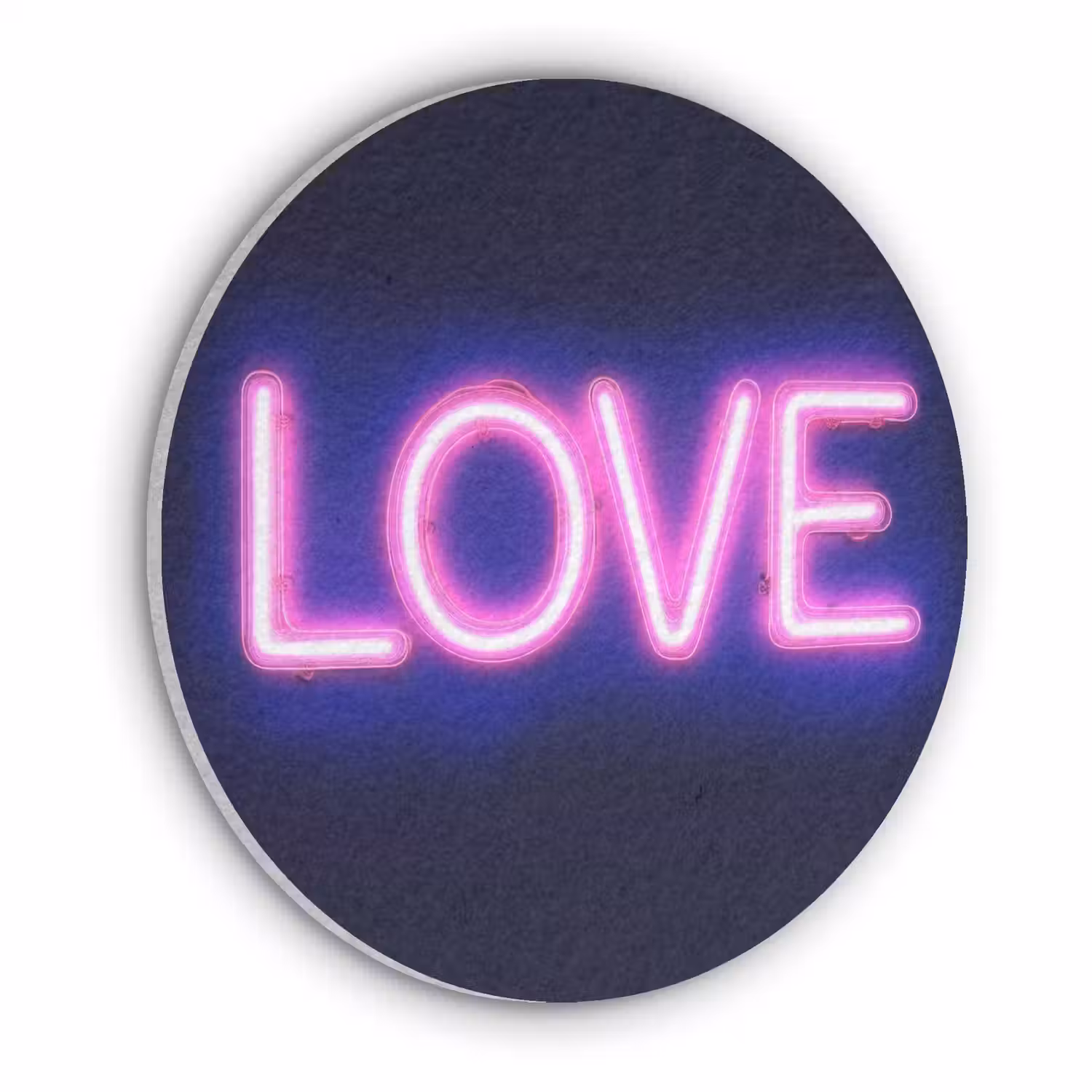 Neon - Love - Valentijn Akoestische PET Vilt - Rond klein -3d
