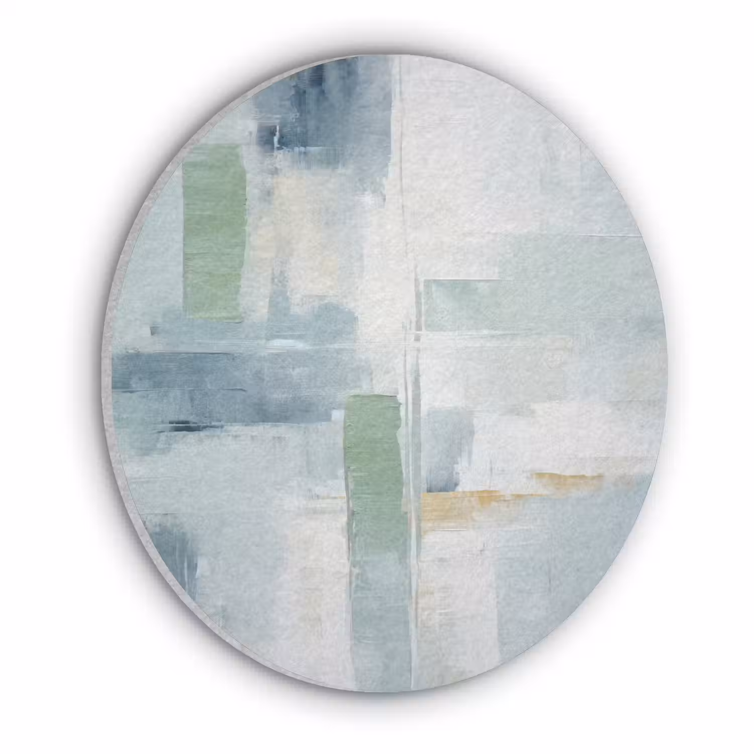 Verf - Moderne kunst - Abstract - Grijs Akoestische PET Vilt - Rond klein -3d