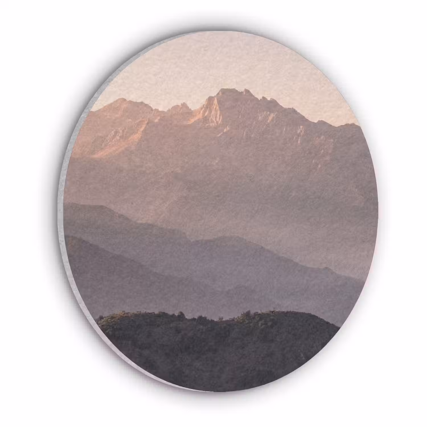 Panorama - Landschap - Bergen Akoestische PET Vilt - Rond klein -3d