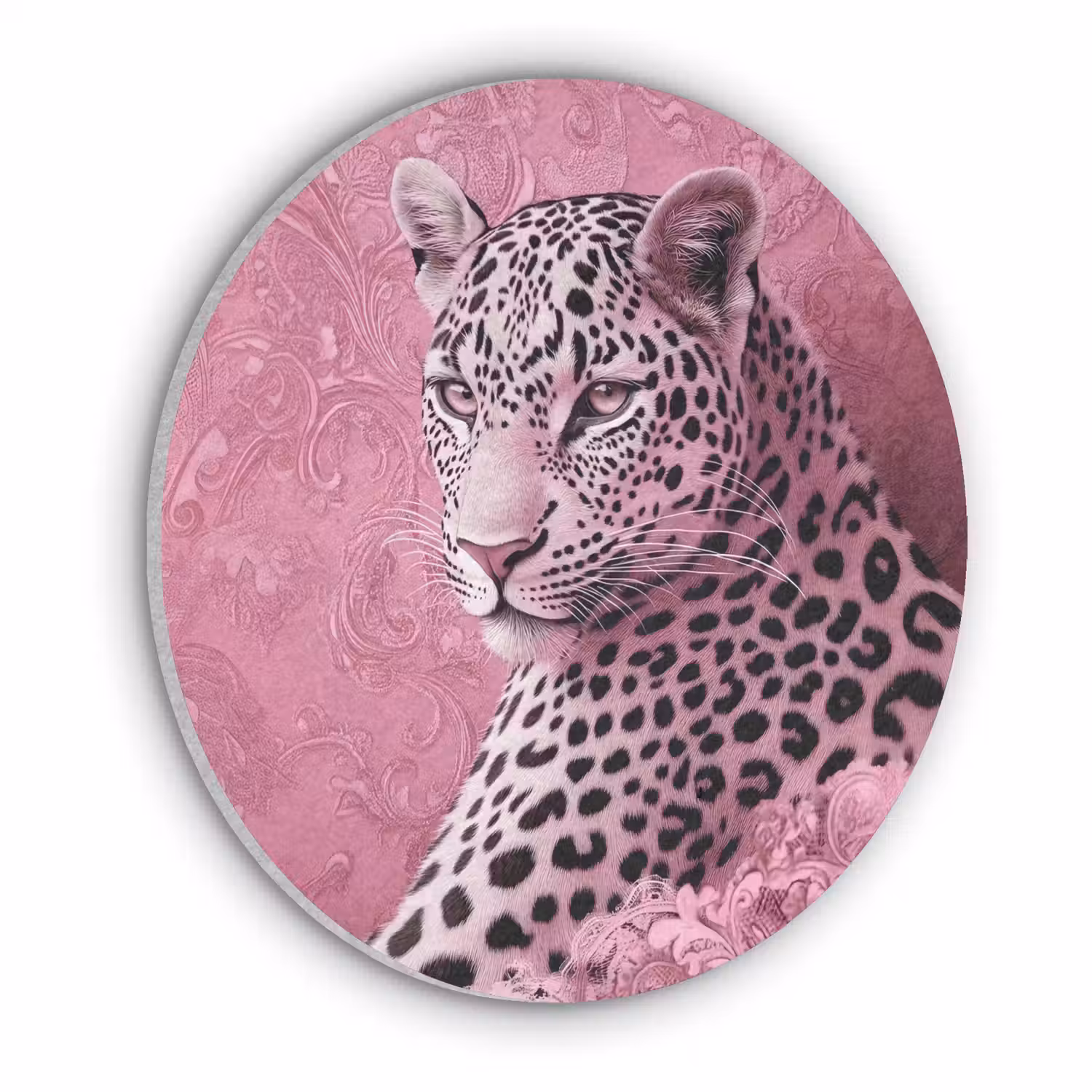 Panter - Luxe - Roze Akoestische PET Vilt - Rond klein -3d