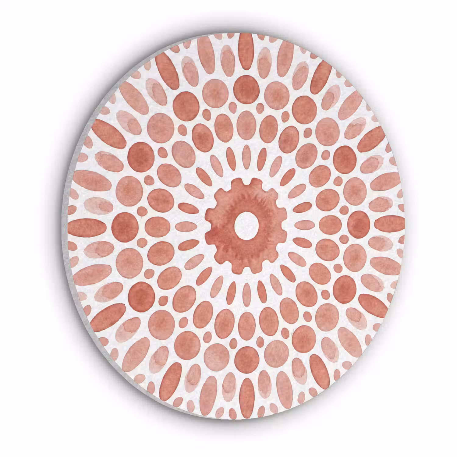 Patroon - Cirkels - Abstract - Modern - Rood Akoestische PET Vilt - Rond klein -3d