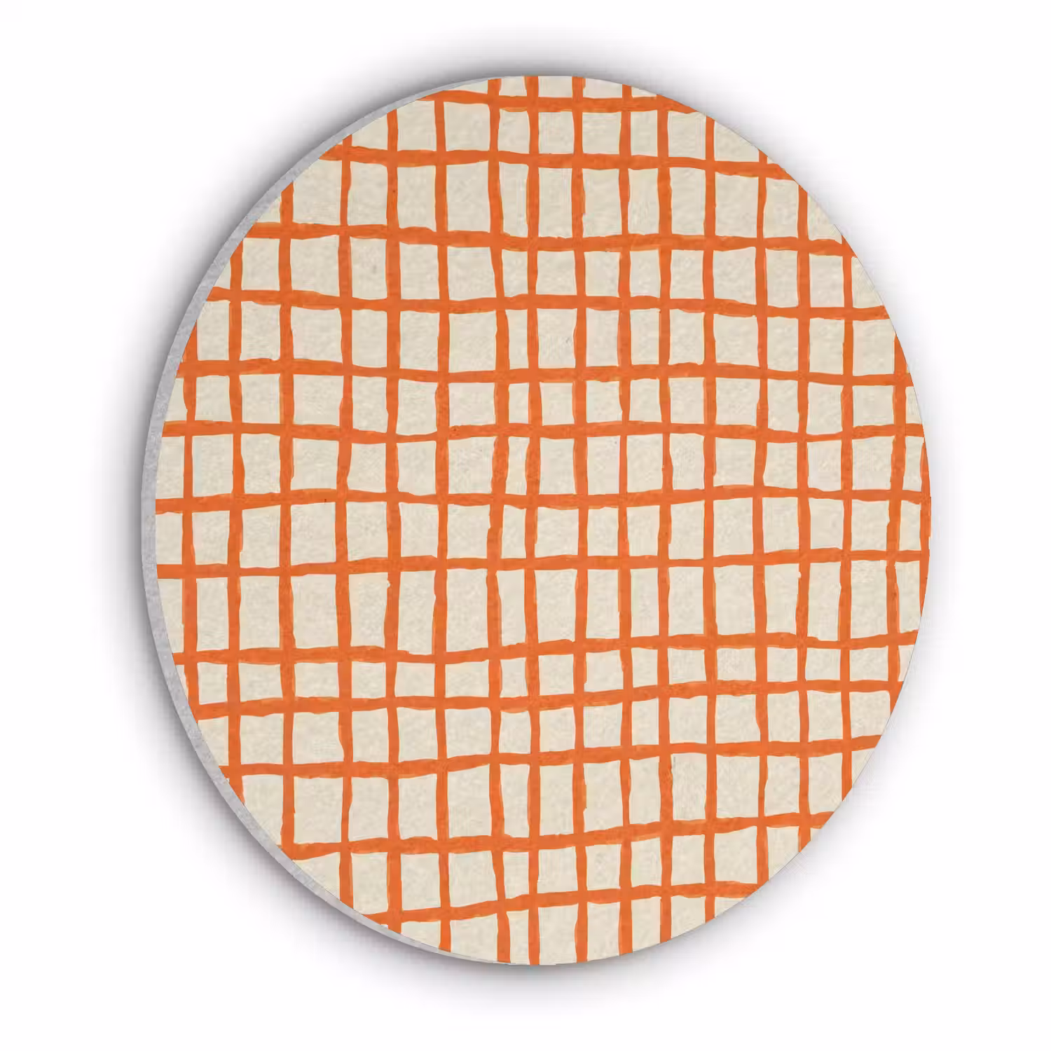 Patroon - Lijnen - Oranje Akoestische PET Vilt - Rond klein 838 -3d