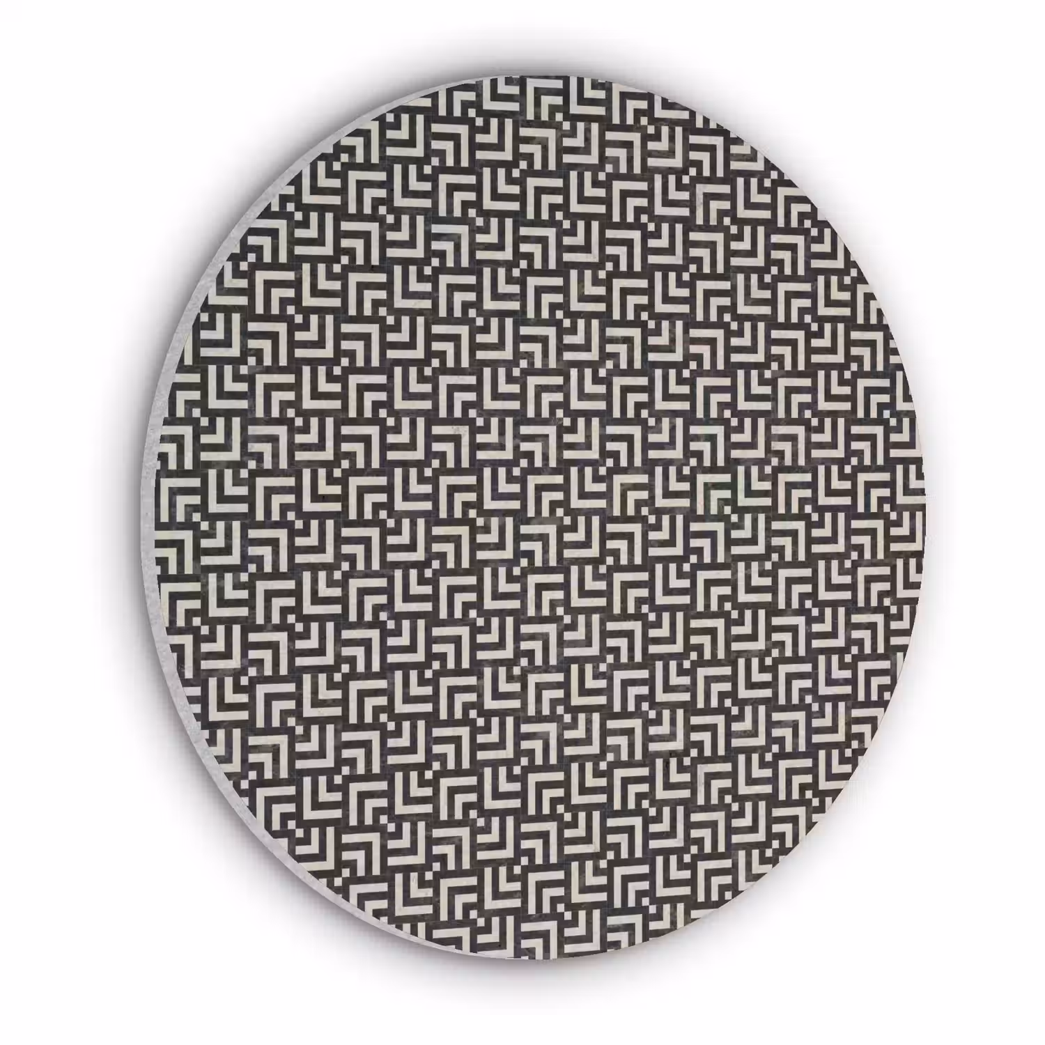 Patroon - Marmer - Zwart Akoestische PET Vilt - Rond klein 838 -3d