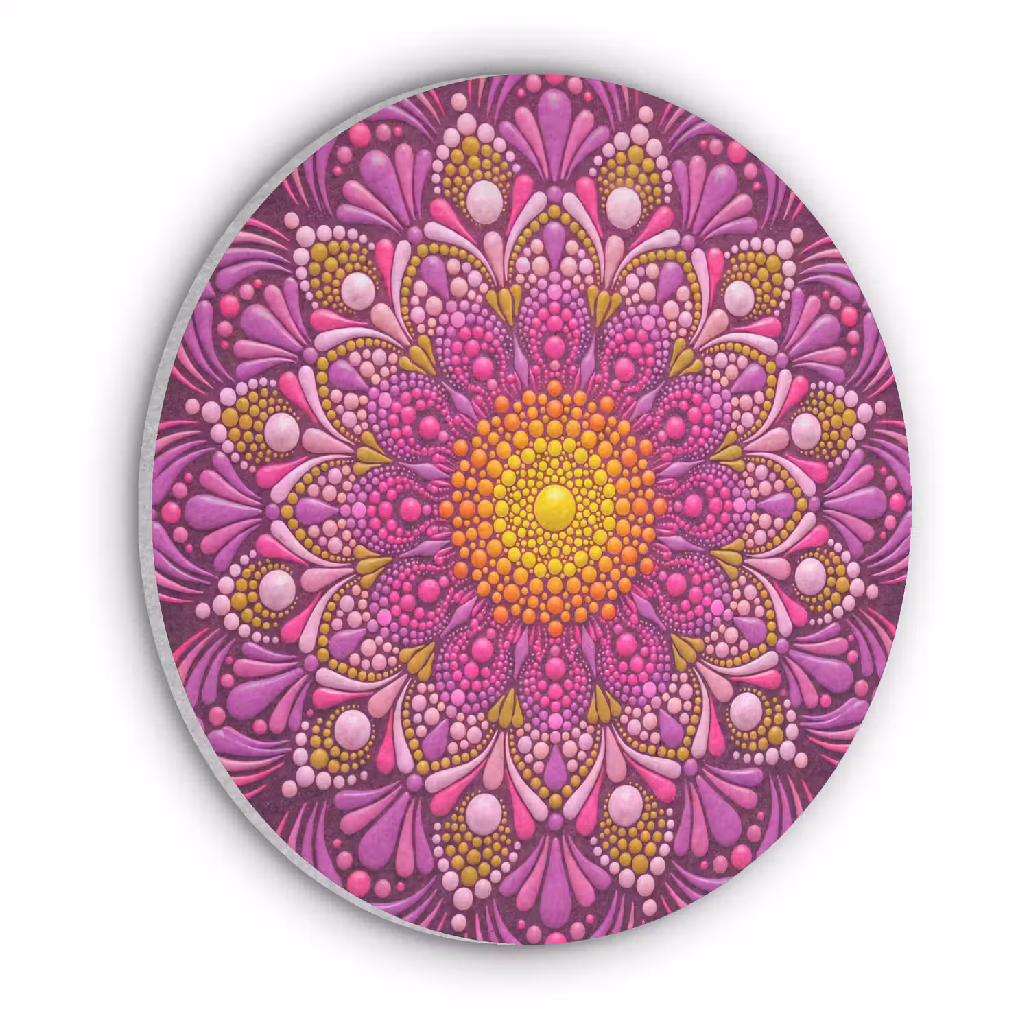 Patroon - Stippen - Abstract - Kleurrijk Akoestische PET Vilt - Rond klein -3d