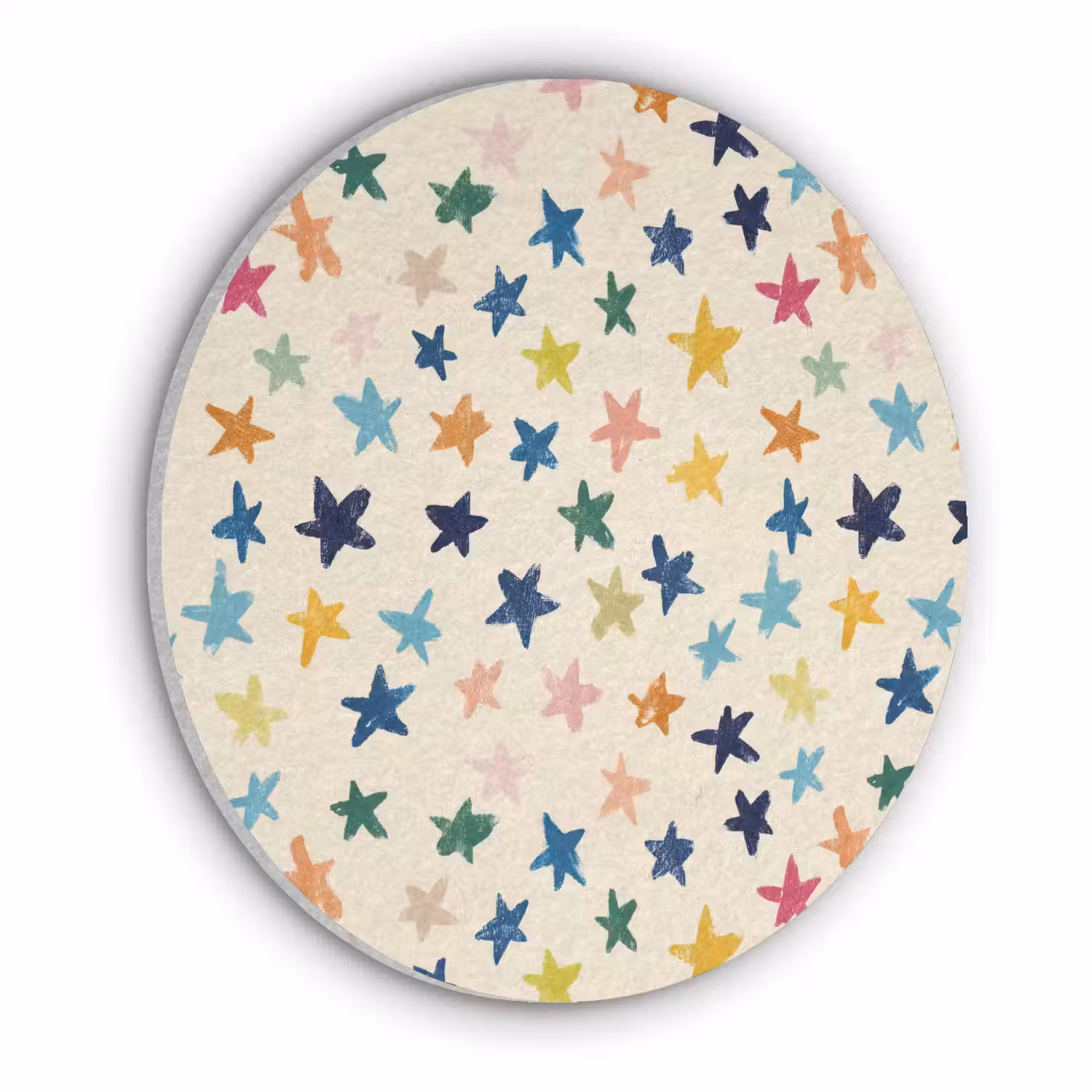 Patroon - Sterren - Kleurrijk Akoestische PET Vilt - Rond klein 838 -3d