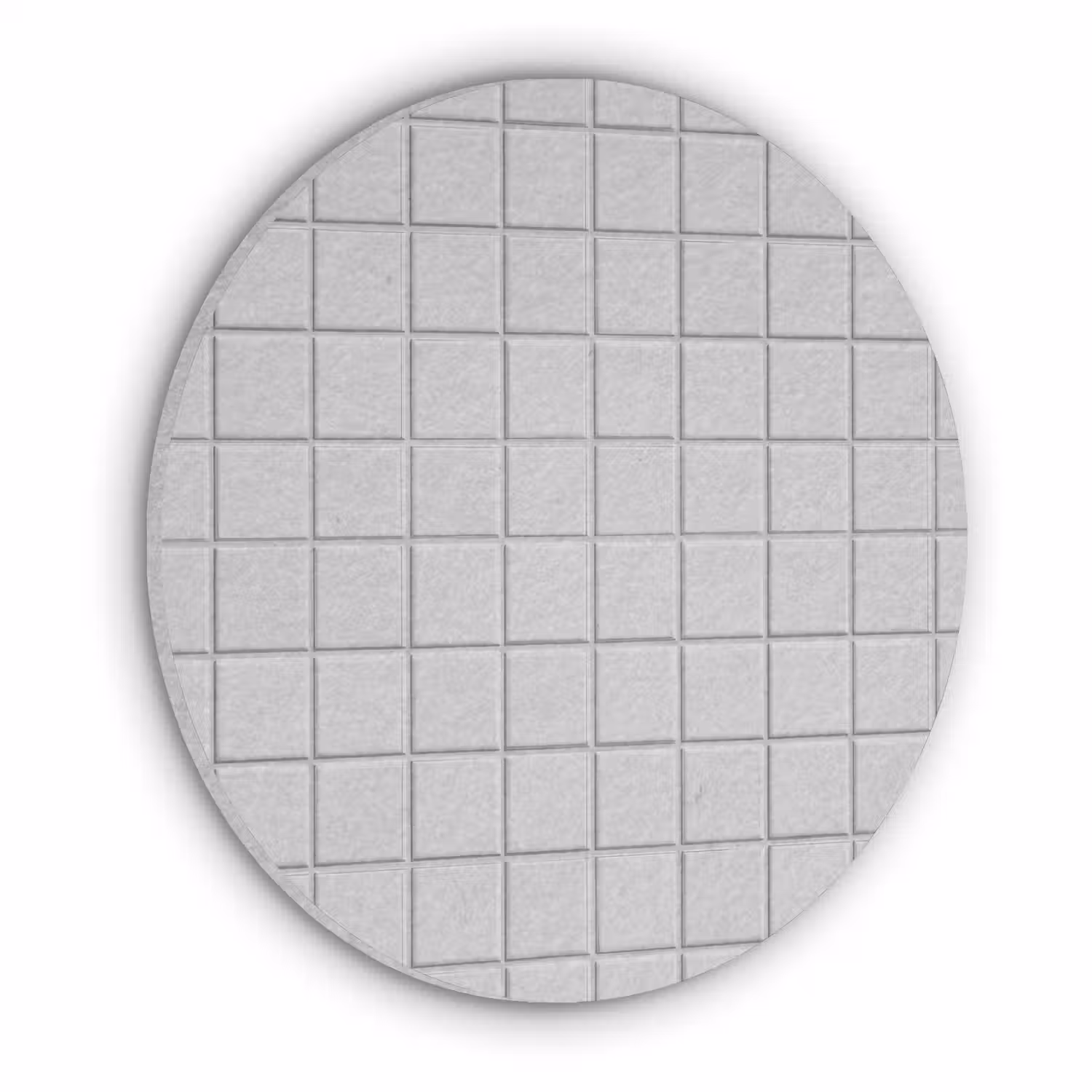 Patroon - Tegels - Licht - Grijs Akoestische PET Vilt - Rond klein 838 -3d