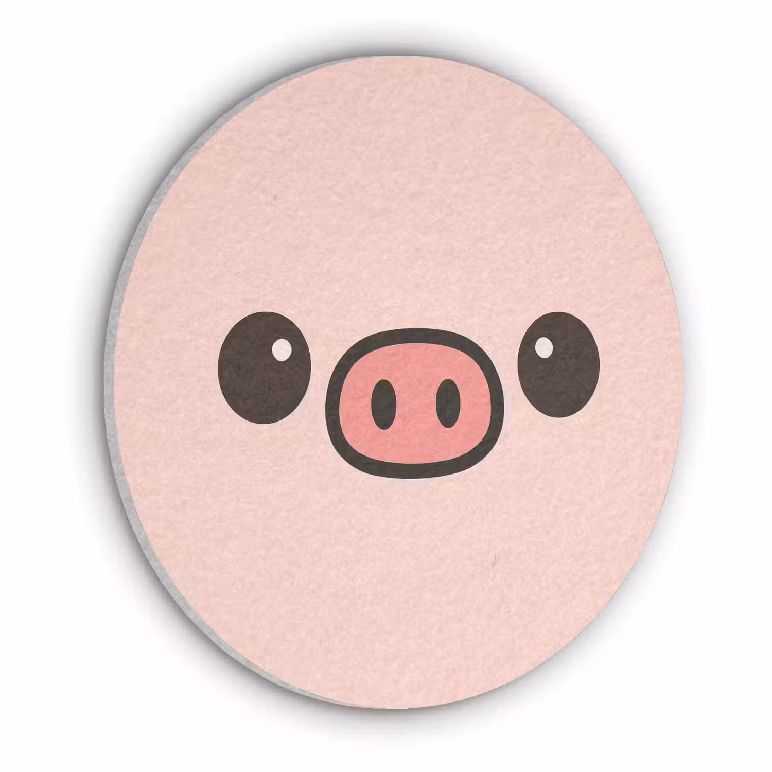 Varken - Roze - Minimalistisch Akoestische PET Vilt - Rond klein -3d