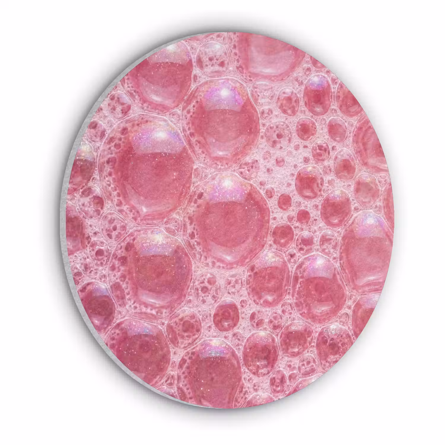 Roze - Schuim - Bubbels Akoestische PET Vilt - Rond klein -3d