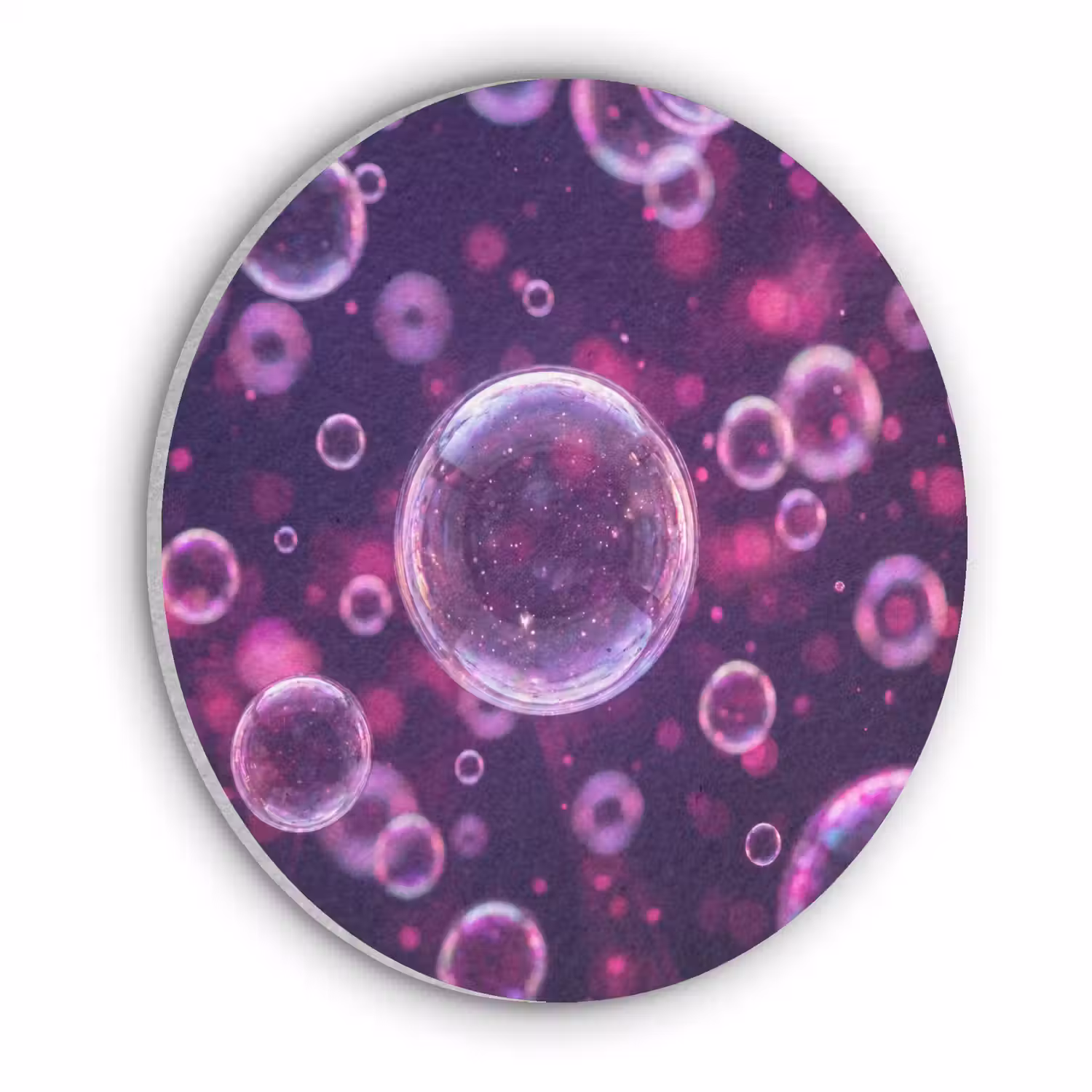 Paars - Bubbels - Schuim Akoestische PET Vilt - Rond klein -3d