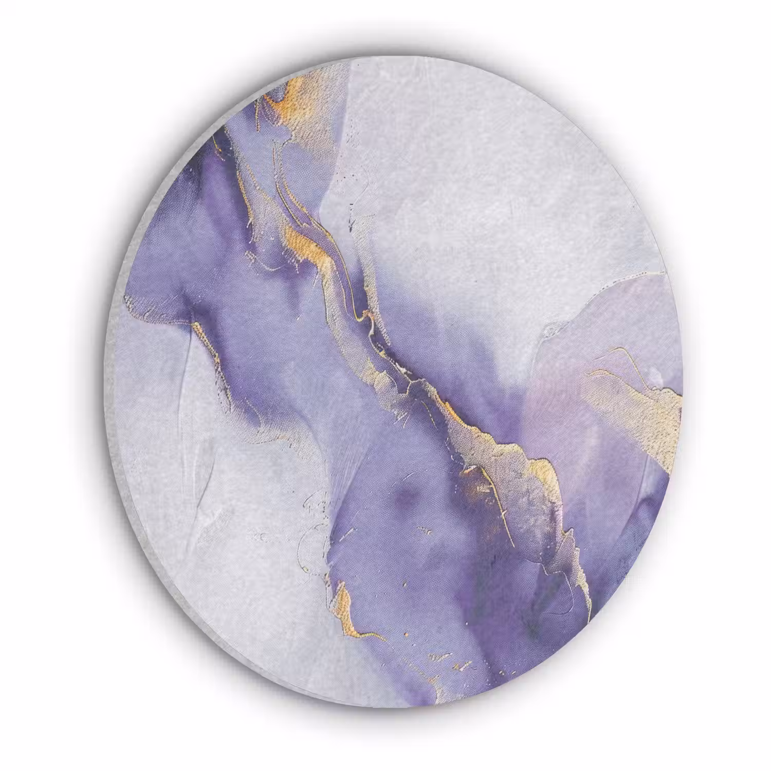 Paars - Modern - Marmer - Abstract Akoestische PET Vilt - Rond klein -3d
