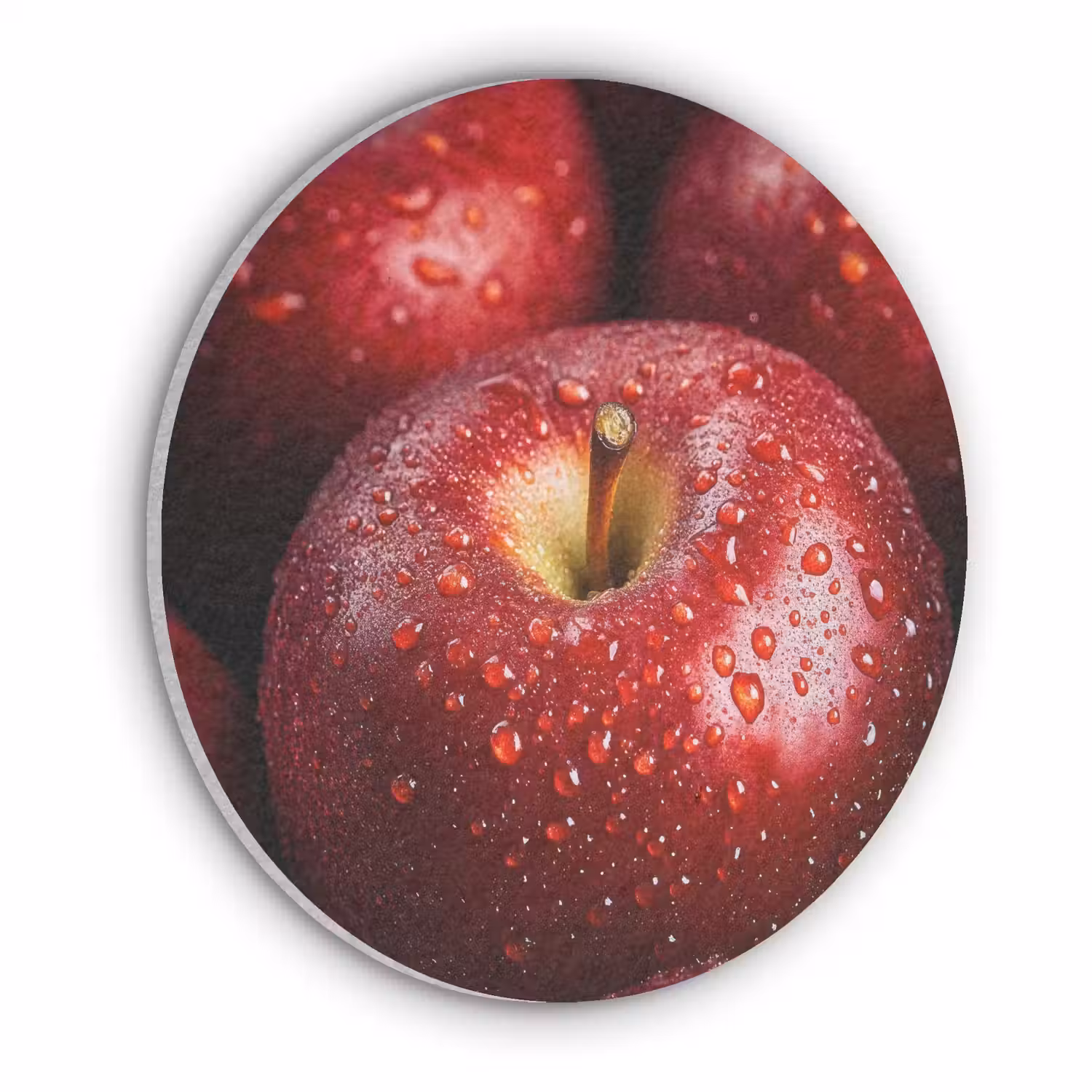 Rood - Appels - Fruit Akoestische PET Vilt - Rond klein -3d